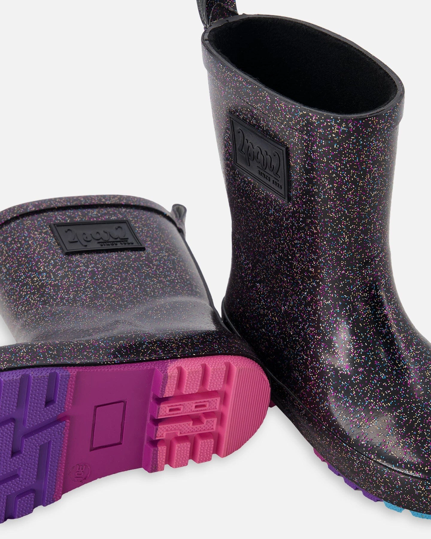 Deux par Girls Rain Boots Rubber Glitter