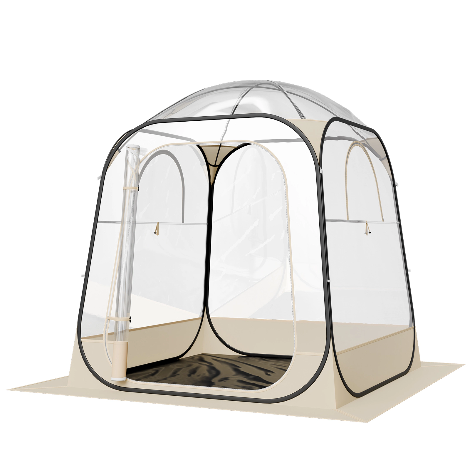 HONGGE Pop up Sports Tent Clear Bubble Tent for Waterproof Outdoor Pod with Floor Mat & Top Cover Garden Igloo Dome