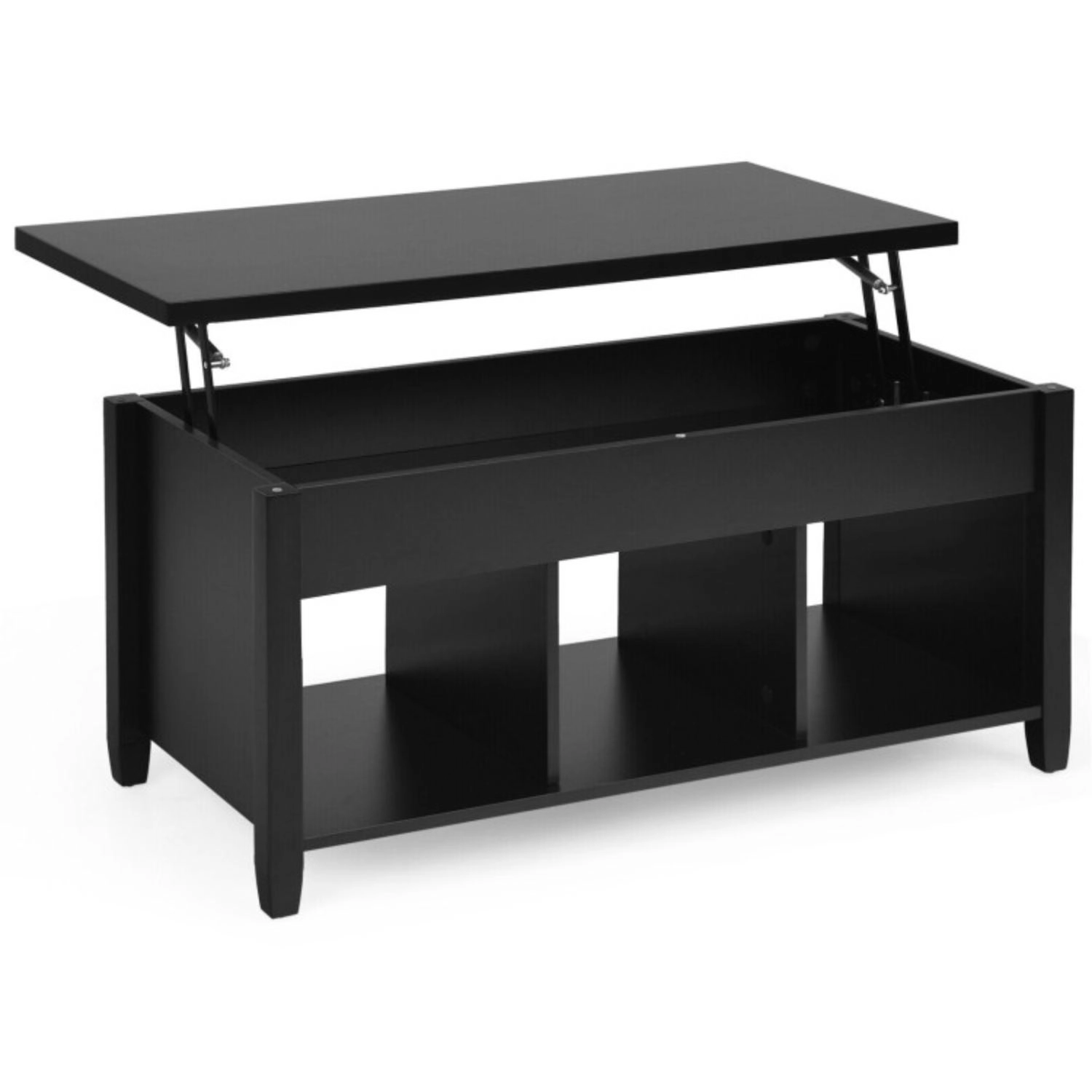Hivvago Lift Top Coffee Table With Hidden Storage Compartment-Black