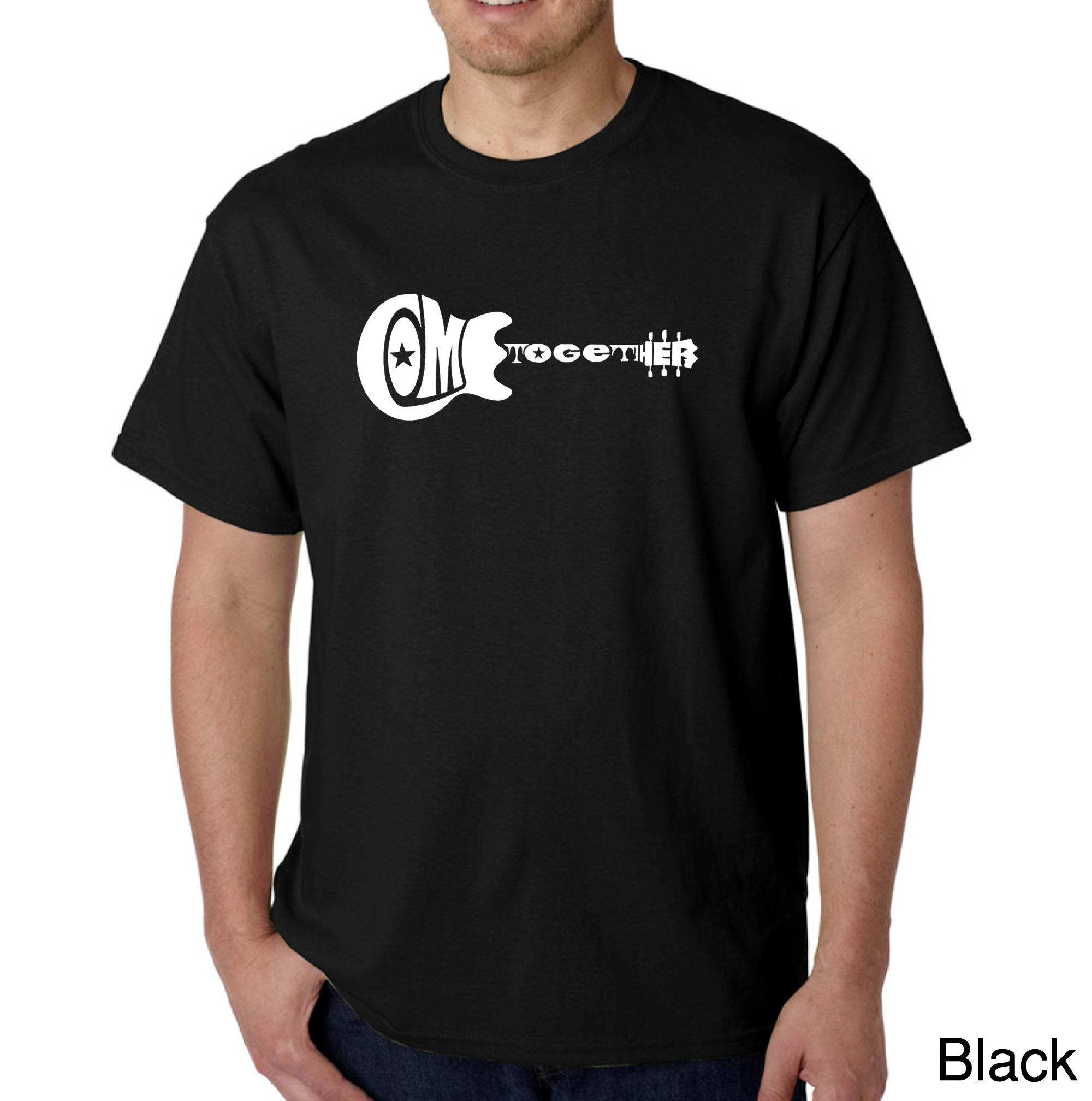 LA Pop Art Men's Word T-Shirt - "Come Together" Guitar Design
