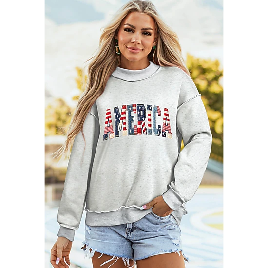 Threaded Pear Oakleigh Print Reversible Mock Sweatshirt