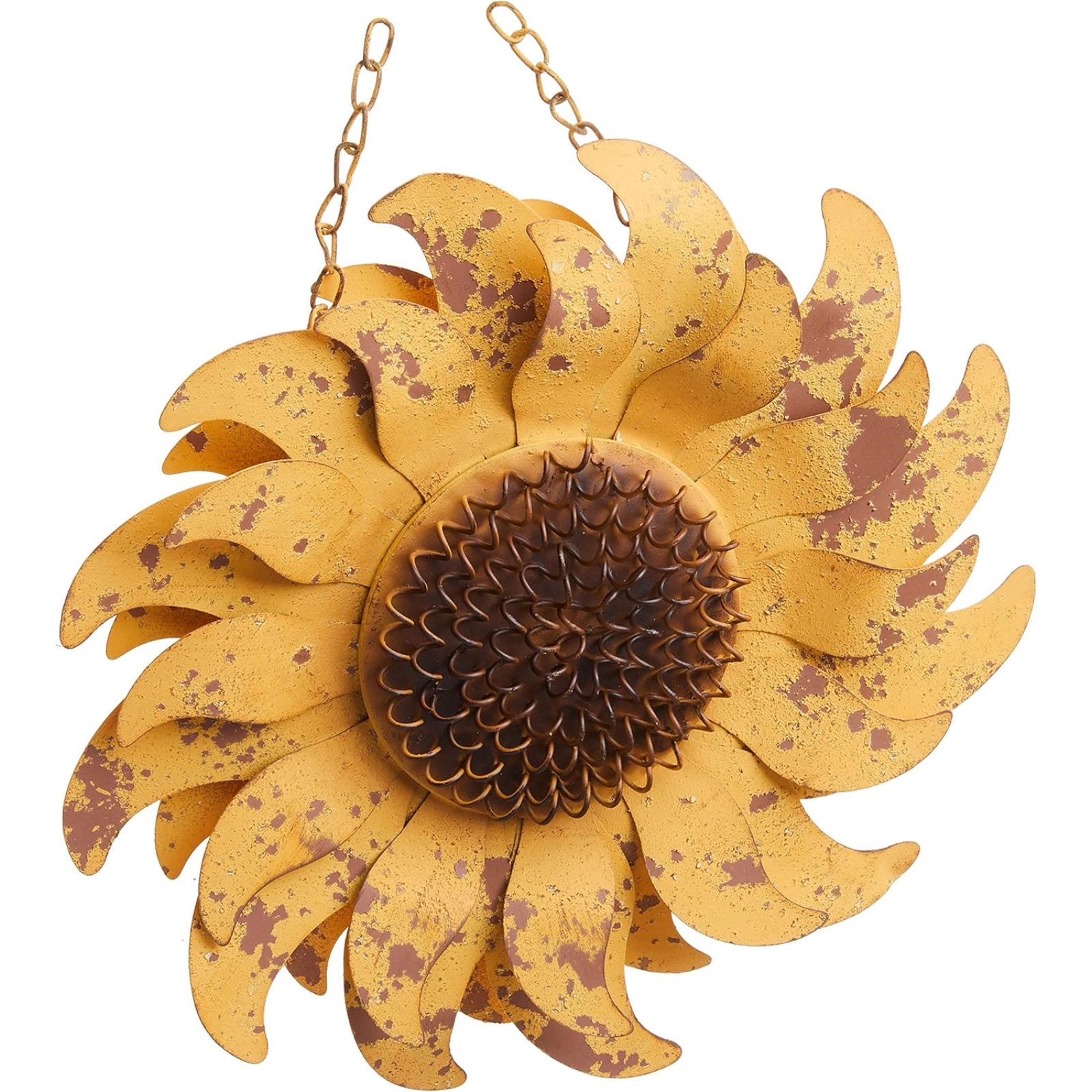 K&K Interiors Distressed Golden Yellow Metal Sunflower Arrow Replacement Sign 10 inch - Arrow Sold Separately