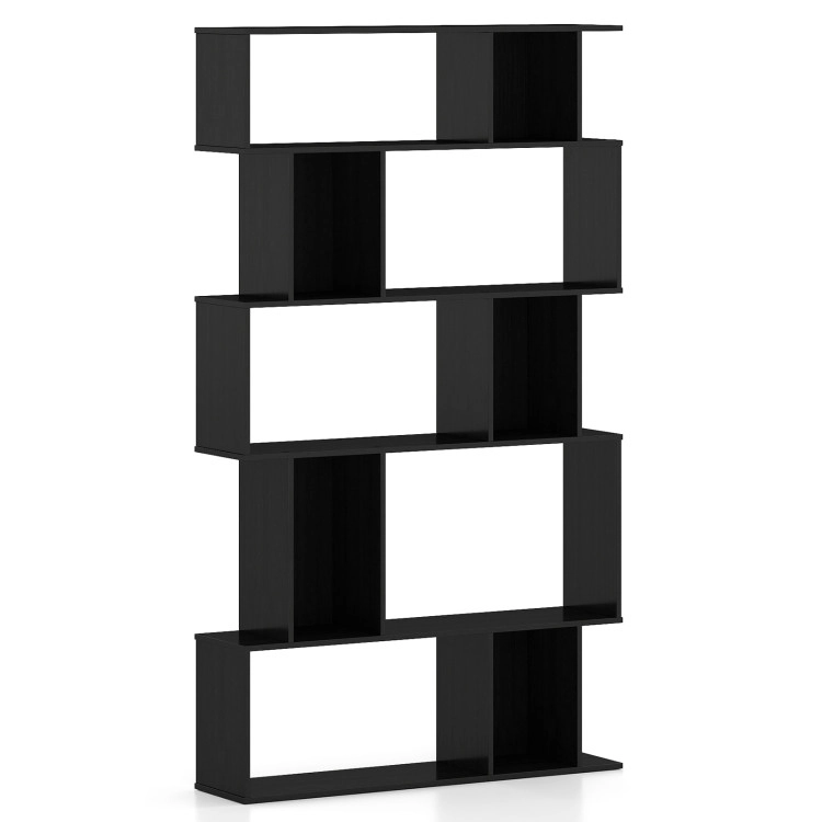 Hivvago Geometric Bookshelf 5-Tier Bookcase with Open Shelves and Closed-back Cubes