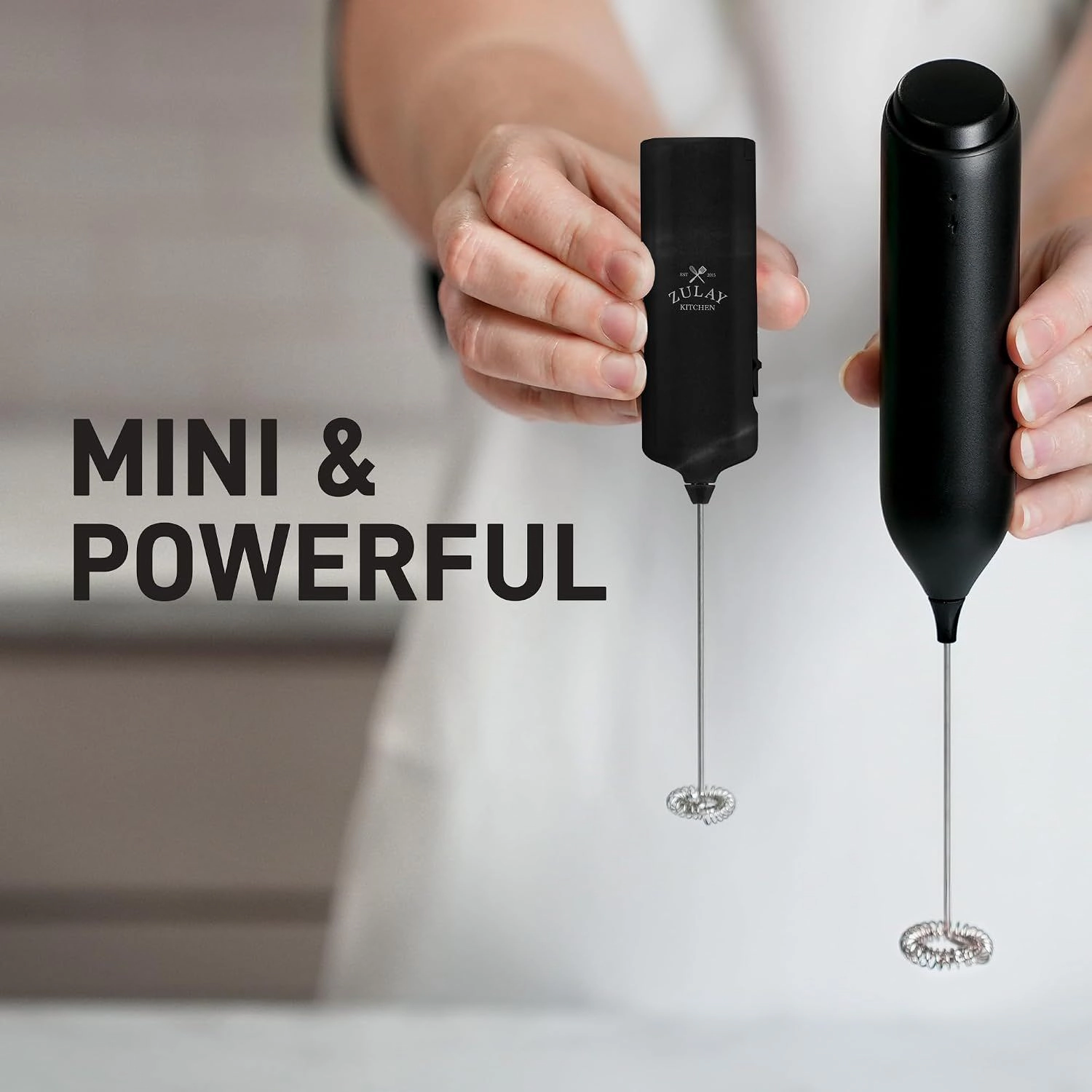 Zulay Kitchen Mini & Mighty Detachable Whisk Milk Frother – Compact Pocket