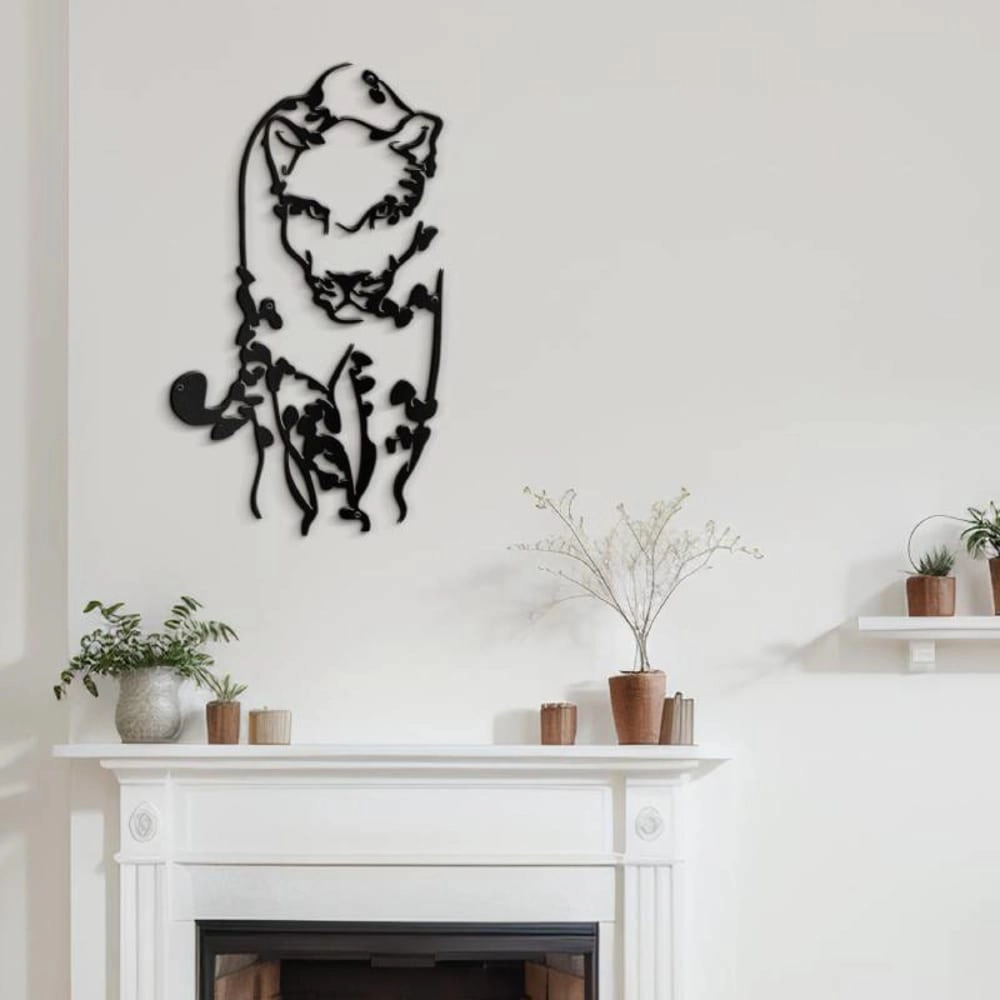 Granny Furni Antic Unisex Leopard Sculpture Metal Wall Art