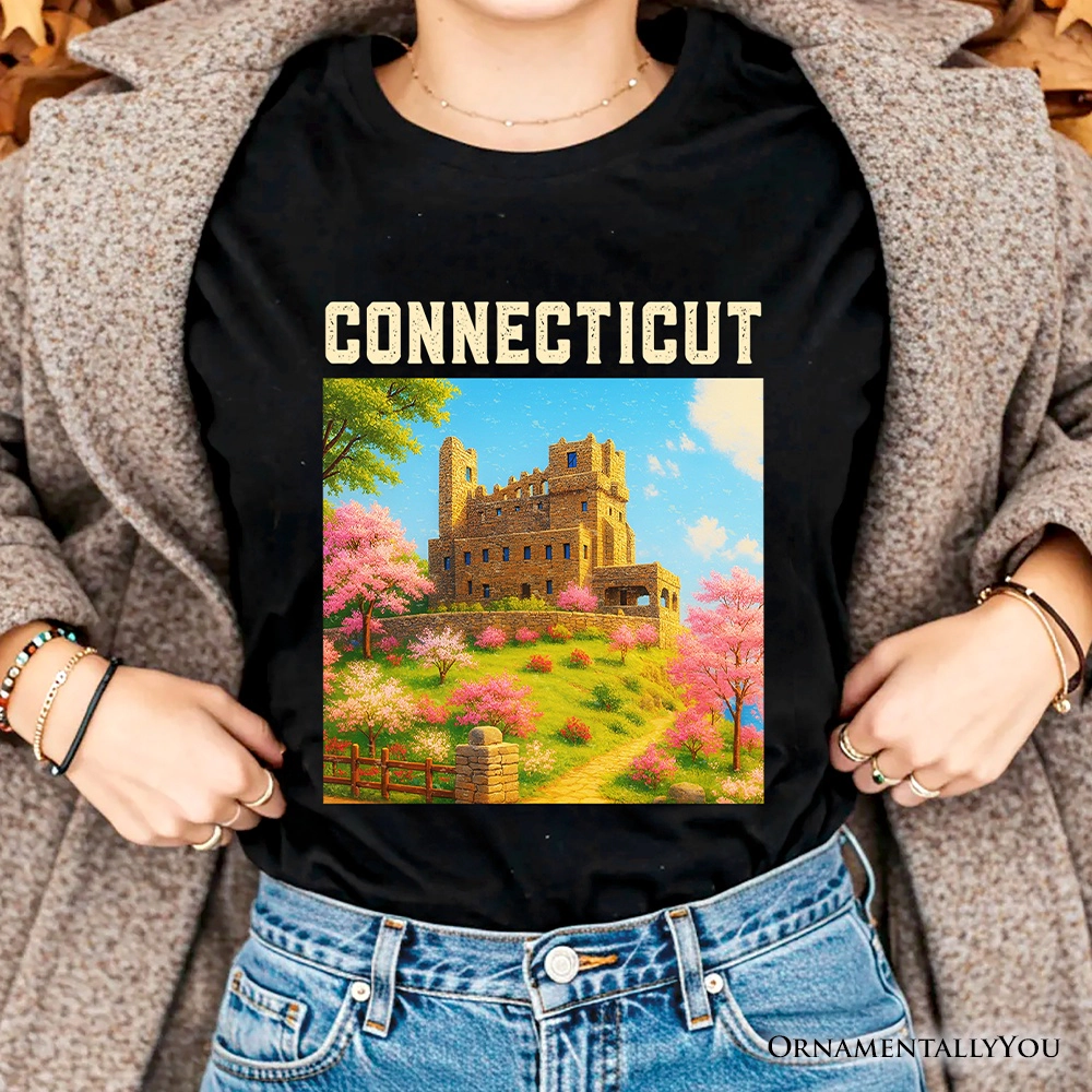 OrnamentallyYou Unisex Charming Connecticut State Gillette Castle T-Shirt