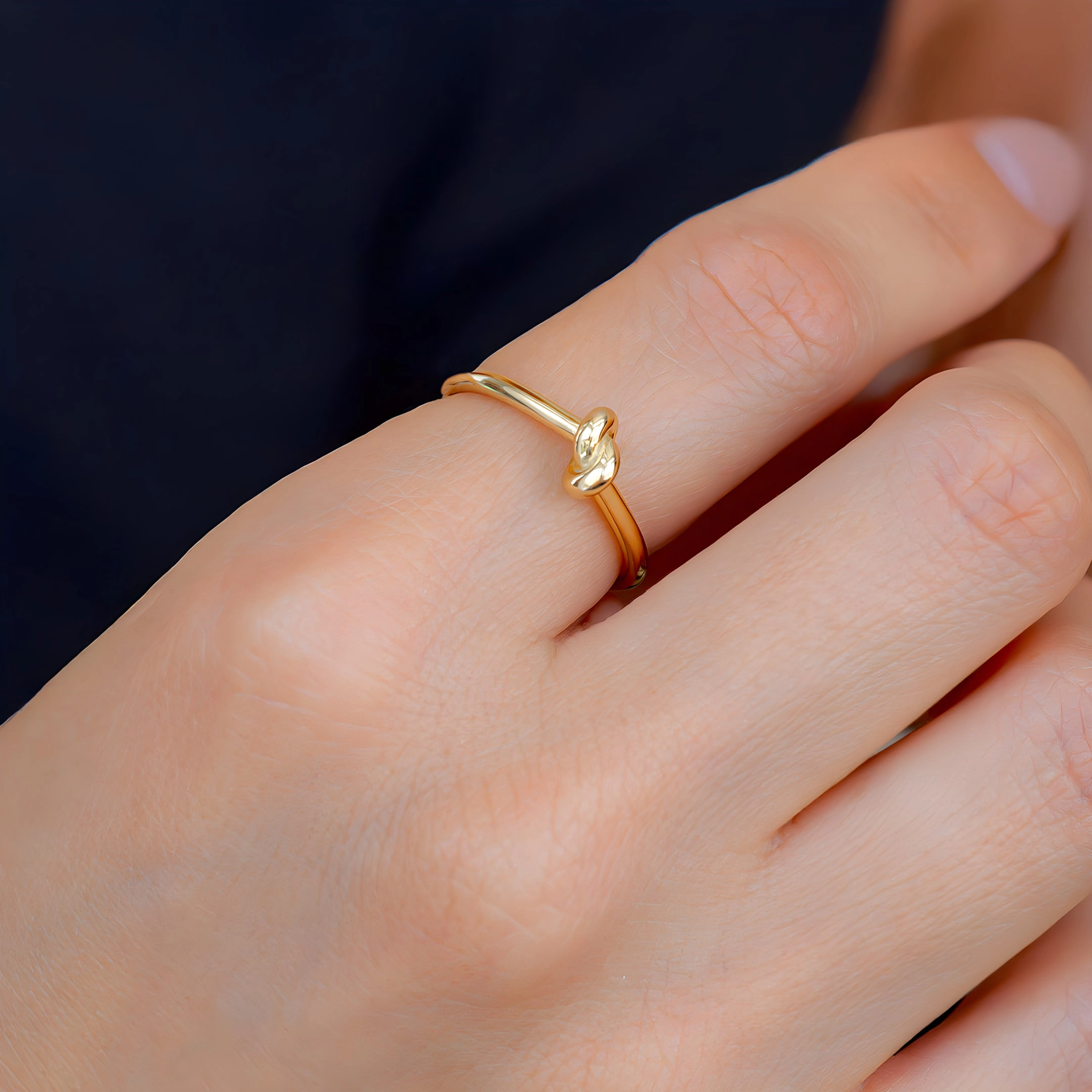 Mint & Lily Women's Classic Gold Plated Knot Ring