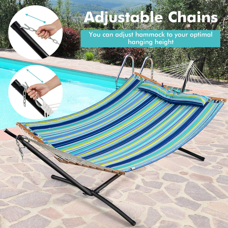 Hivvago Patio Hammock Foldable Portable Swing Chair Bed with Detachable Pillow