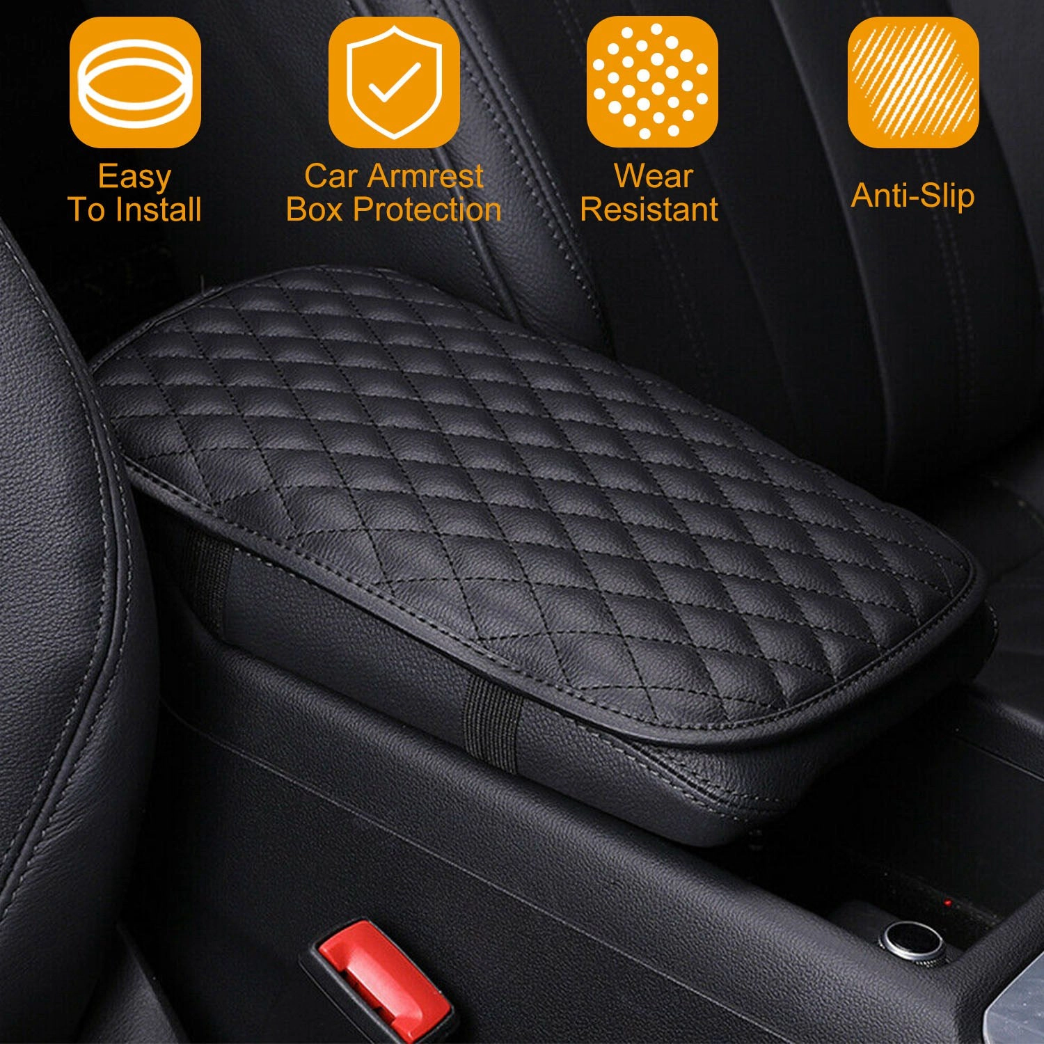 GBruno PU Leather Car Armrest Pad Cover