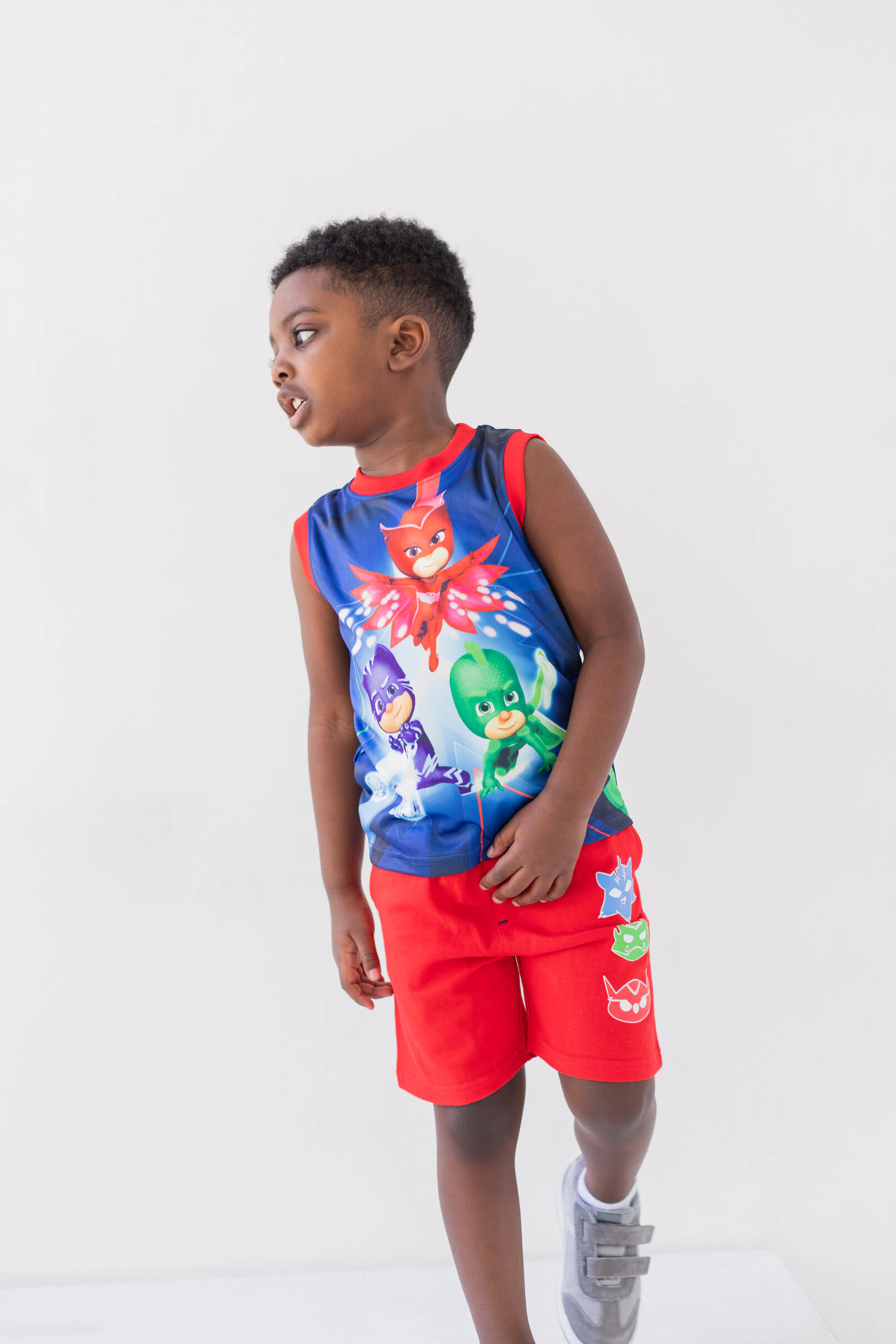 PJ Masks Boys' T-Shirt, Tank and Shorts Set