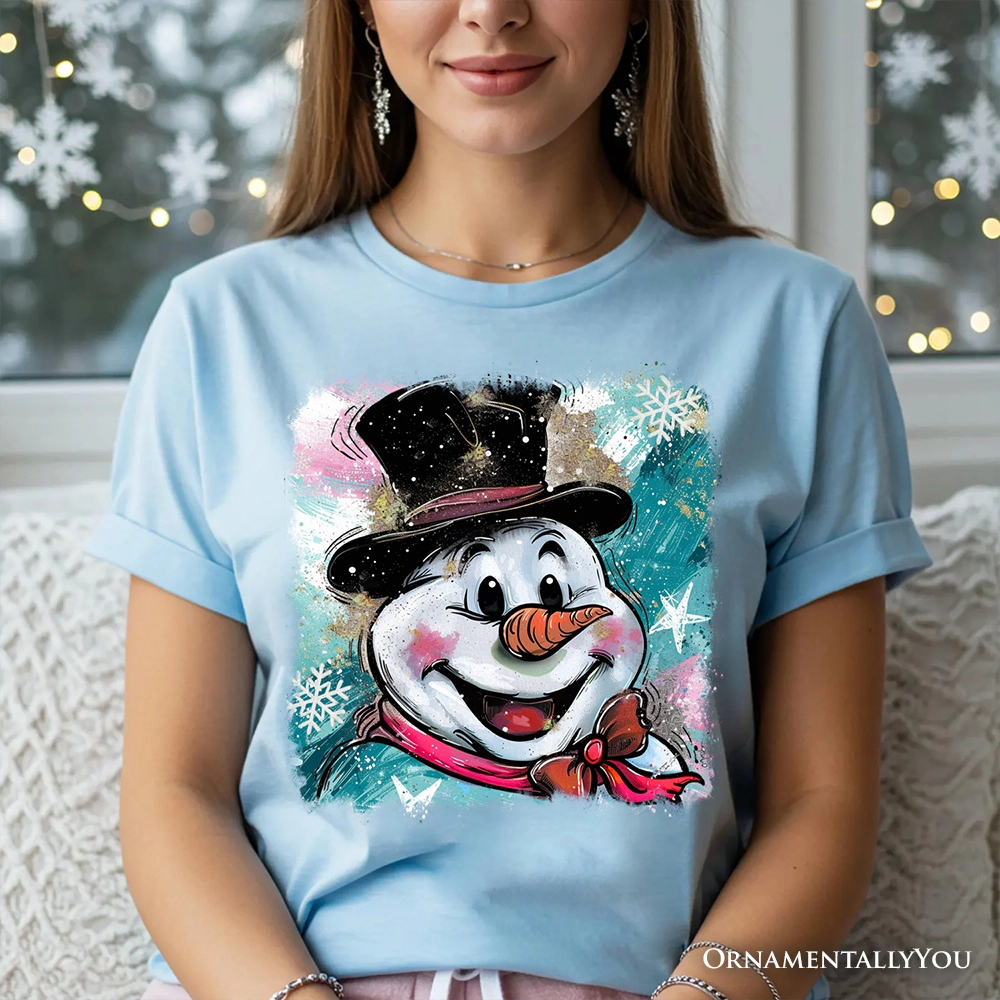 OrnamentallyYou Unisex Cute Snowman Merry Christmas T-Shirt