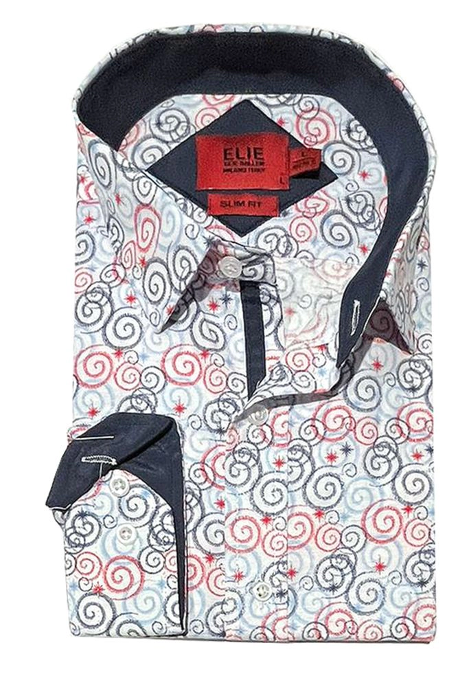 Elie Balleh Slim Fit Mens Bold Button-Down Shirt
