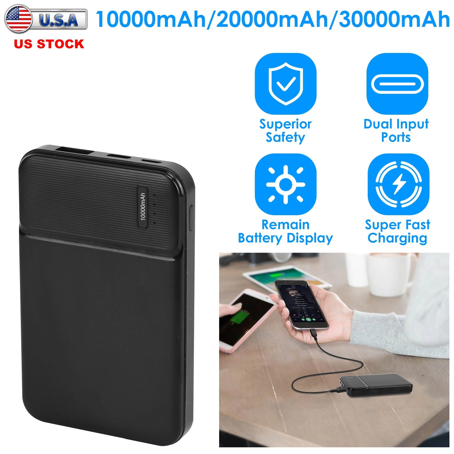 GBruno 10000mAh PD18W Fast Charging Power Bank