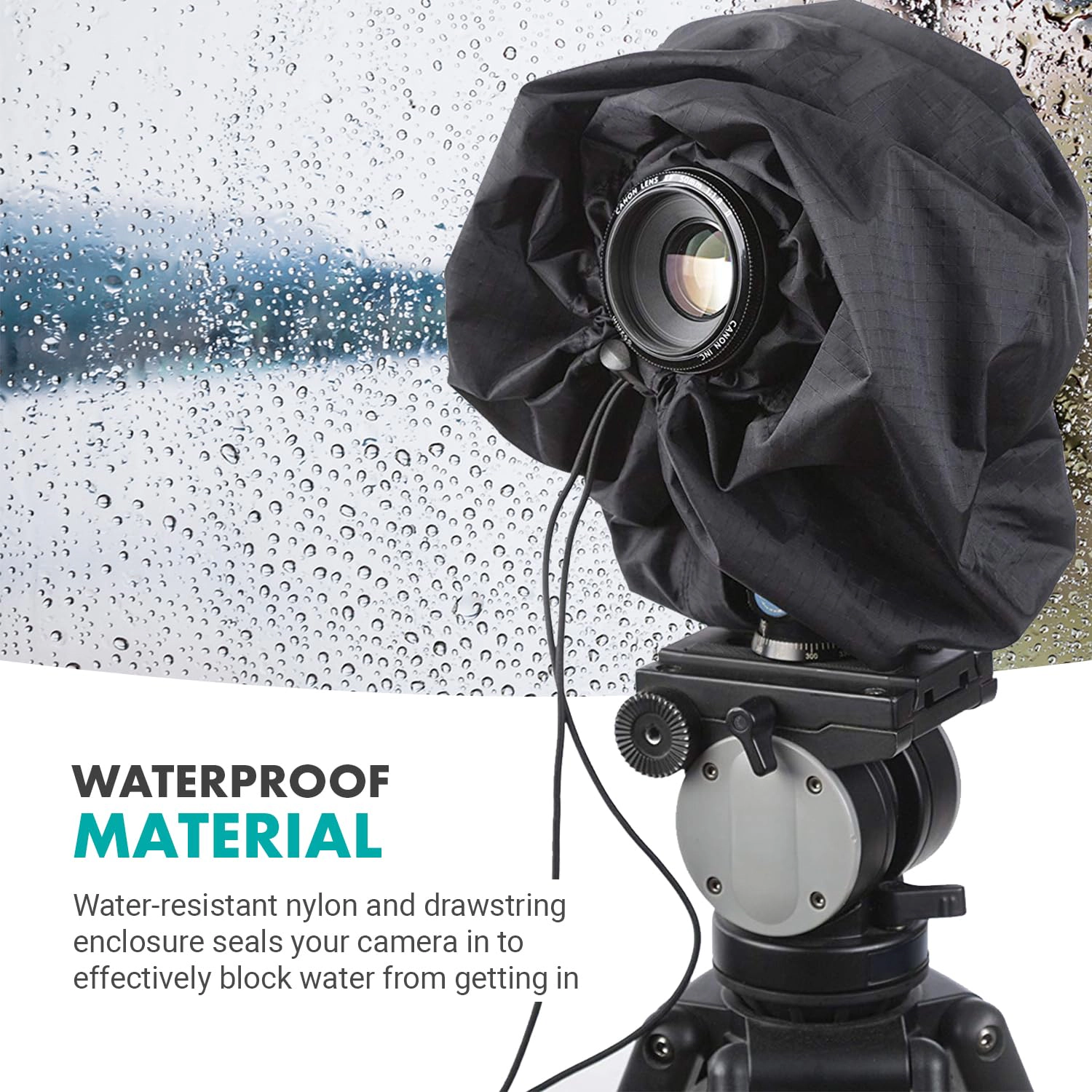 Movo CRC11 Camera Rain Coat Rain Cover for DSLR Cameras and Mirrorless Cameras and Lens (Junior Size: 11" x 14.5")