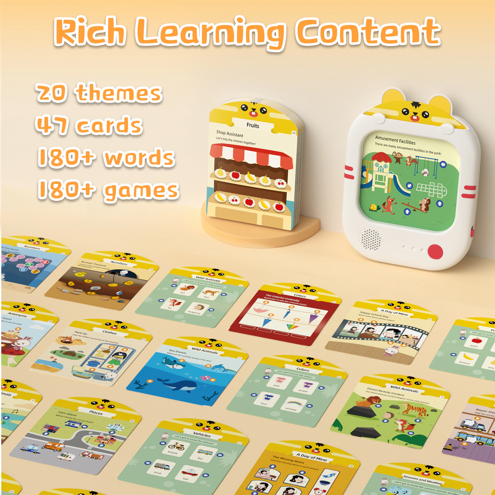 Alilo Interactive Learning Tablet – Screen-Free Educational Toy with 40+ Talking Cards & 180+ Words