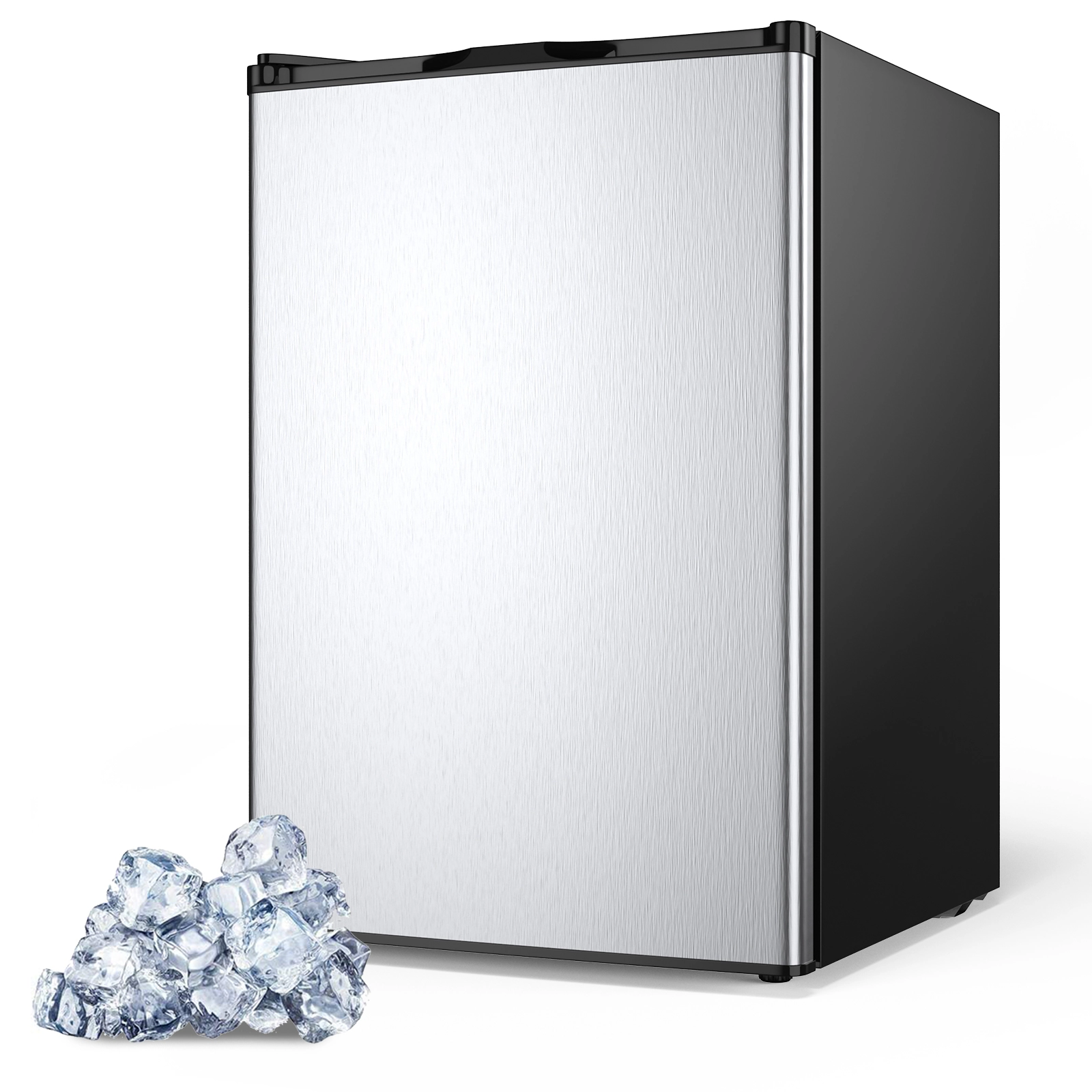 SUGIFT 3-Cu-Ft Stainless Steel Upright Freezer with 2 Chrome Shelves and Recessed Handle 20.5-in W 20-in D 31-in H