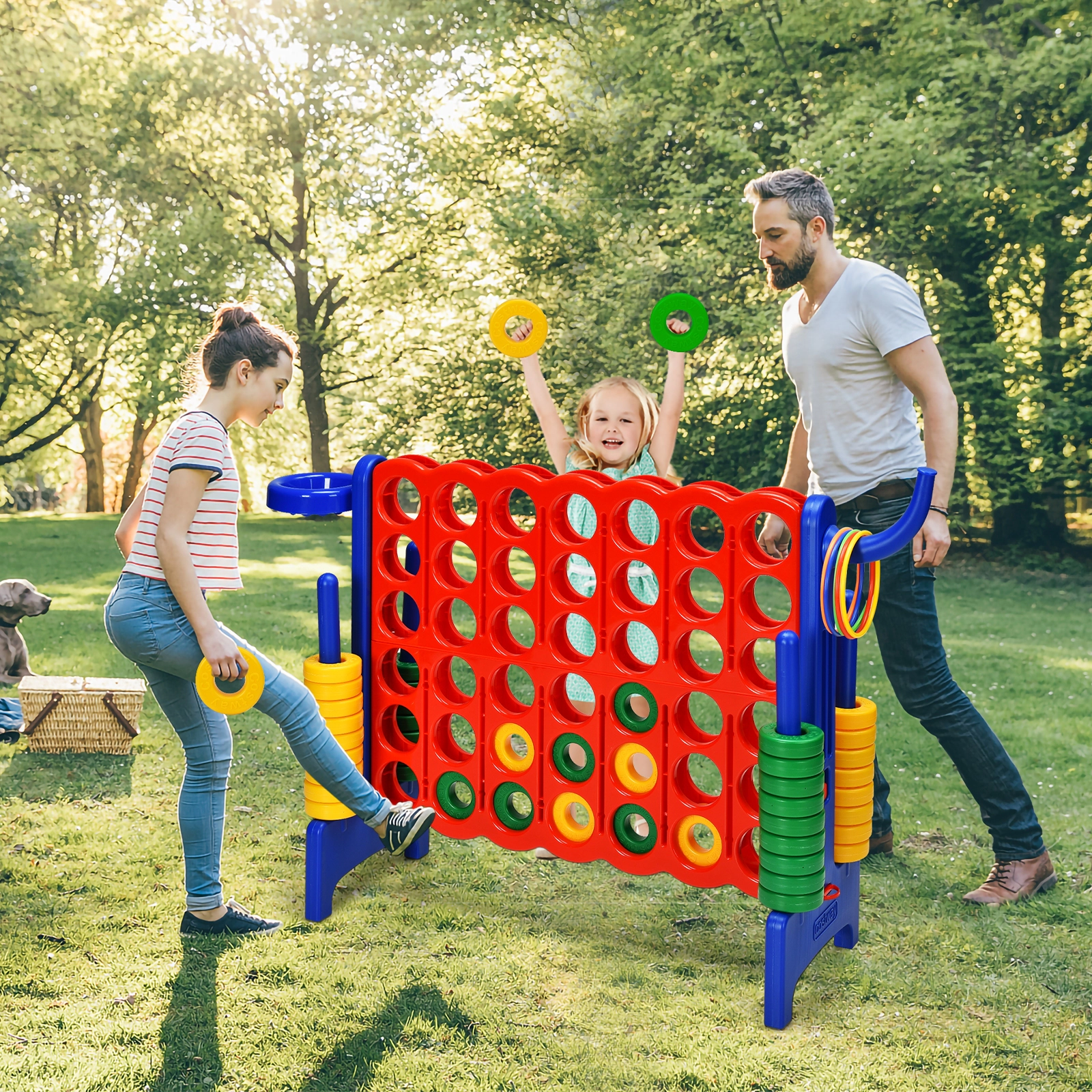 Hivvago 2.5Ft 4-to-Score Giant Game Set-Green