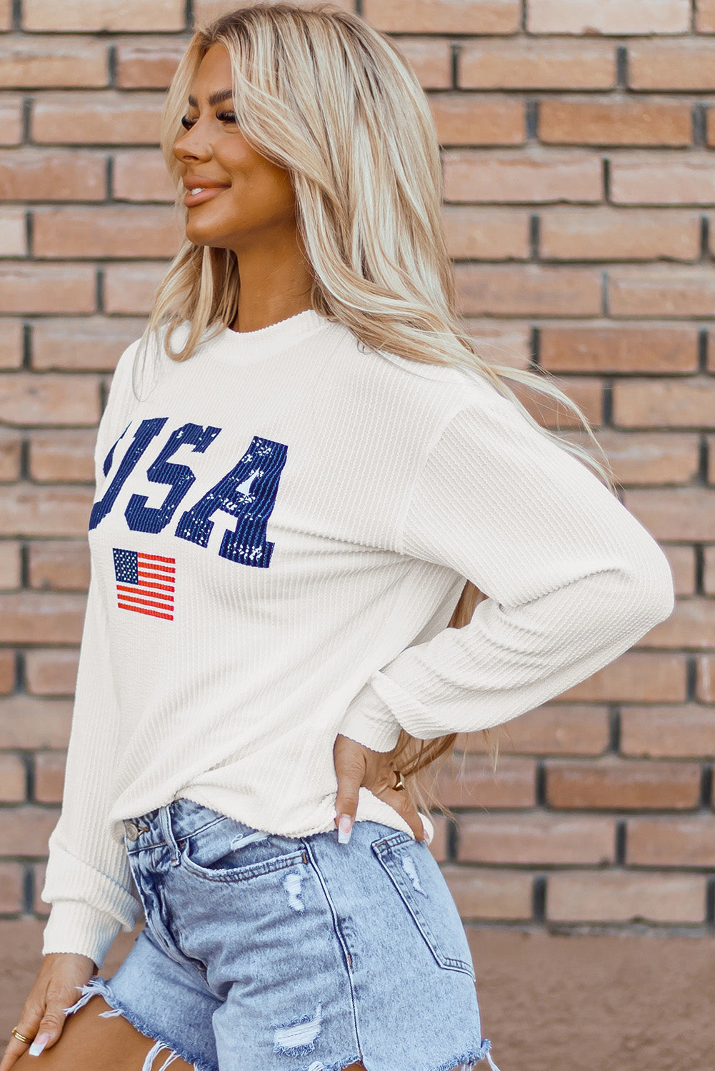 Threaded Pear Women's Cadence USA Flag Top