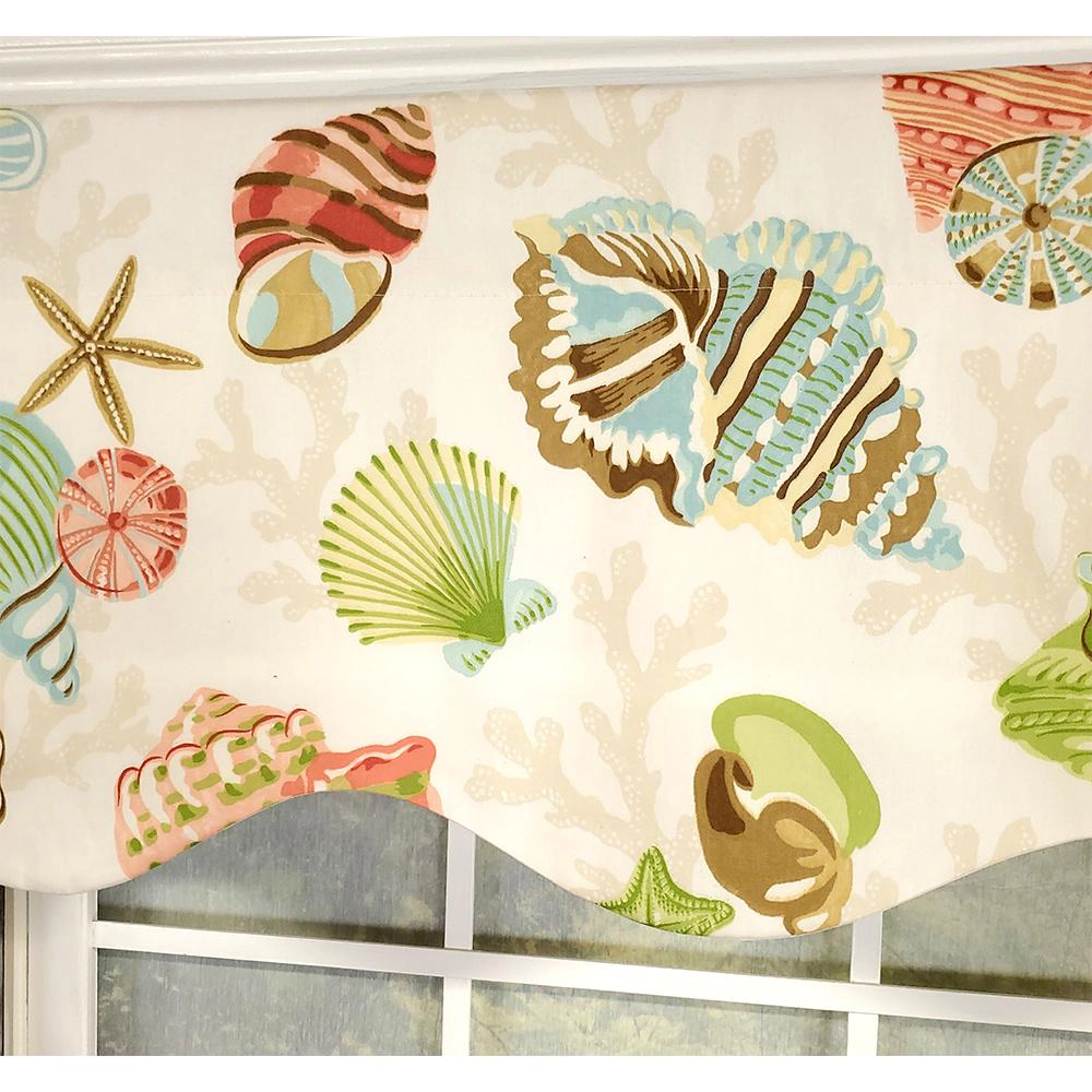 RLF Home Bay Beach Provance 3" Rod Pocket Lining Luxurious and Elegant Window Treatment Valance 50" x 15" Multi
