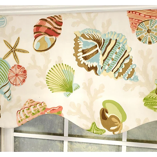 RLF Home Bay Beach Provance 3" Rod Pocket Lining Luxurious and Elegant Window Treatment Valance 50" x 15" Multi