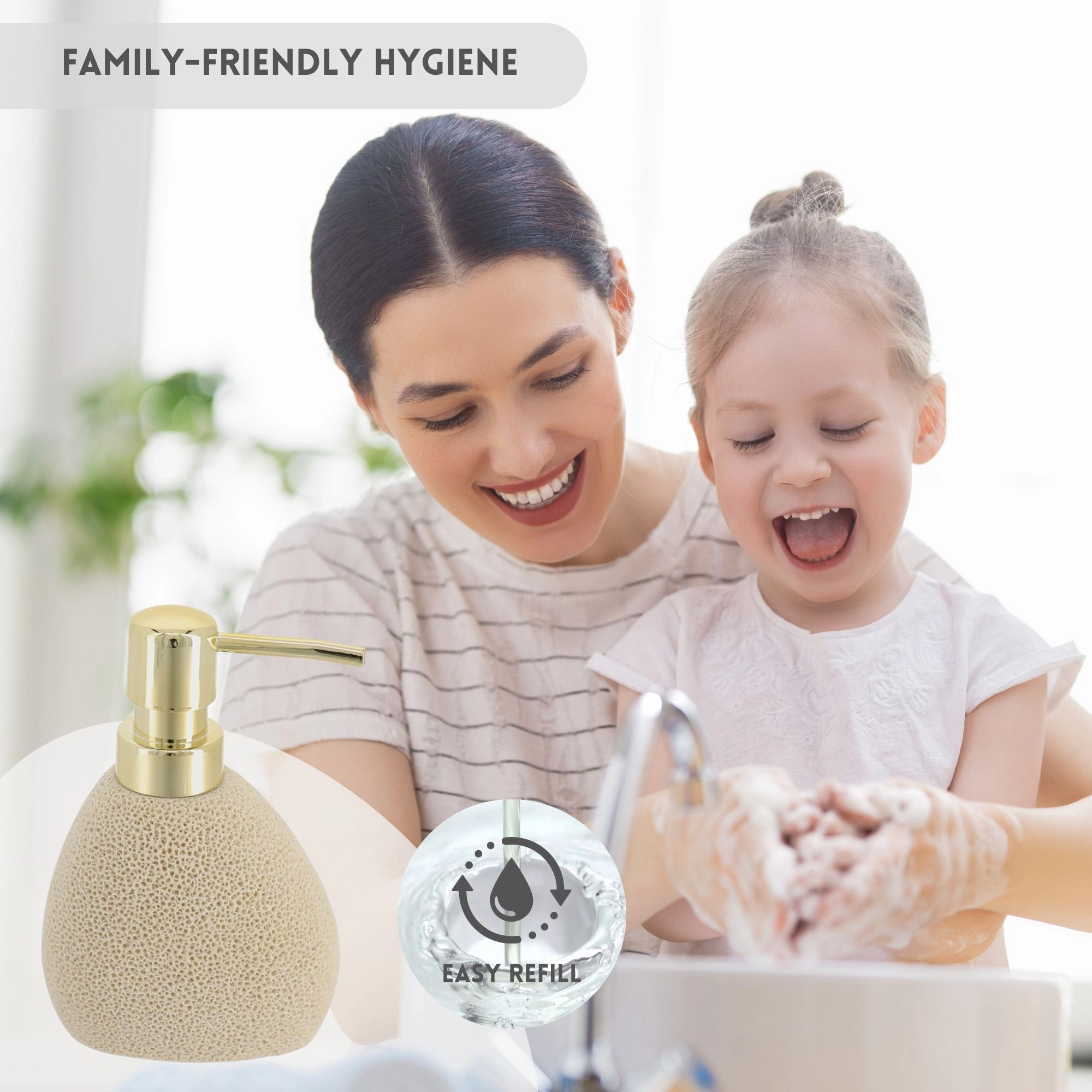 Evideco French Home Goods Sea Sponge Texture Polyresin Soap Dispenser, 7 oz