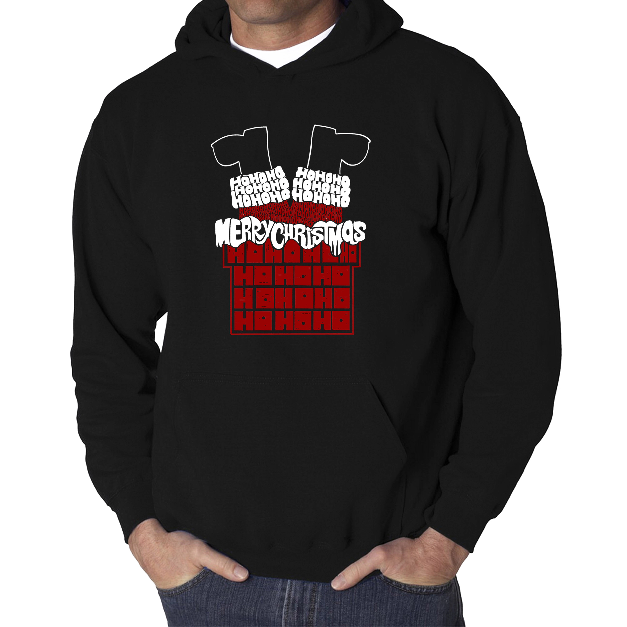 LA Pop Art Chimney Santa - Men's Word Hooded Sweatshirt