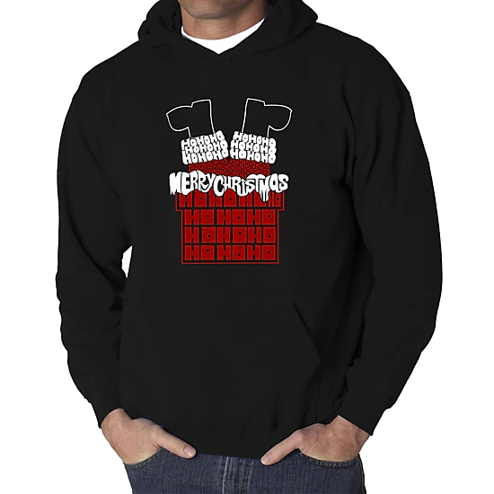 LA Pop Art Chimney Santa - Men's Word Art Hooded Sweatshirt
