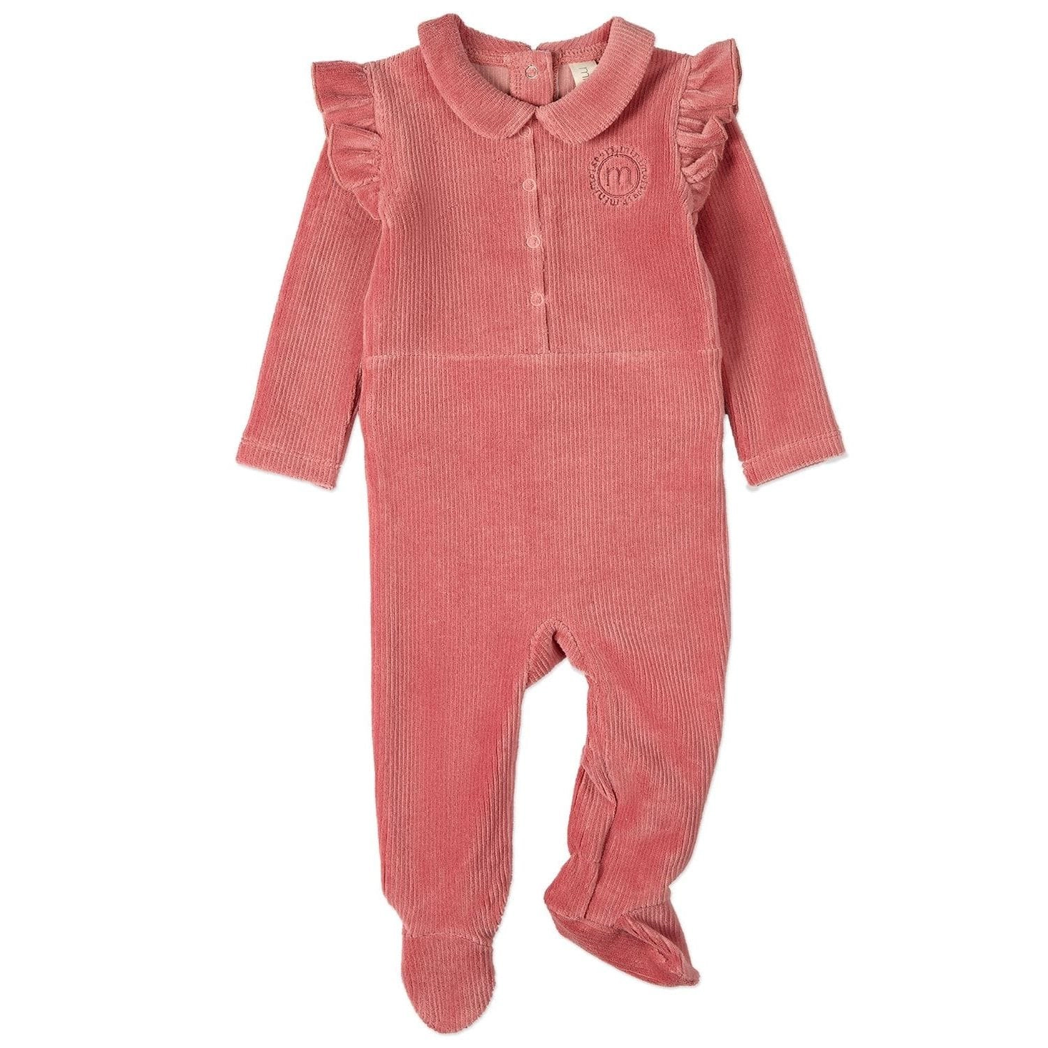 MeMoi Baby and Toddler Girls "MiniMoi Sport" Cotton Rich Corduroy Ruffled Footie