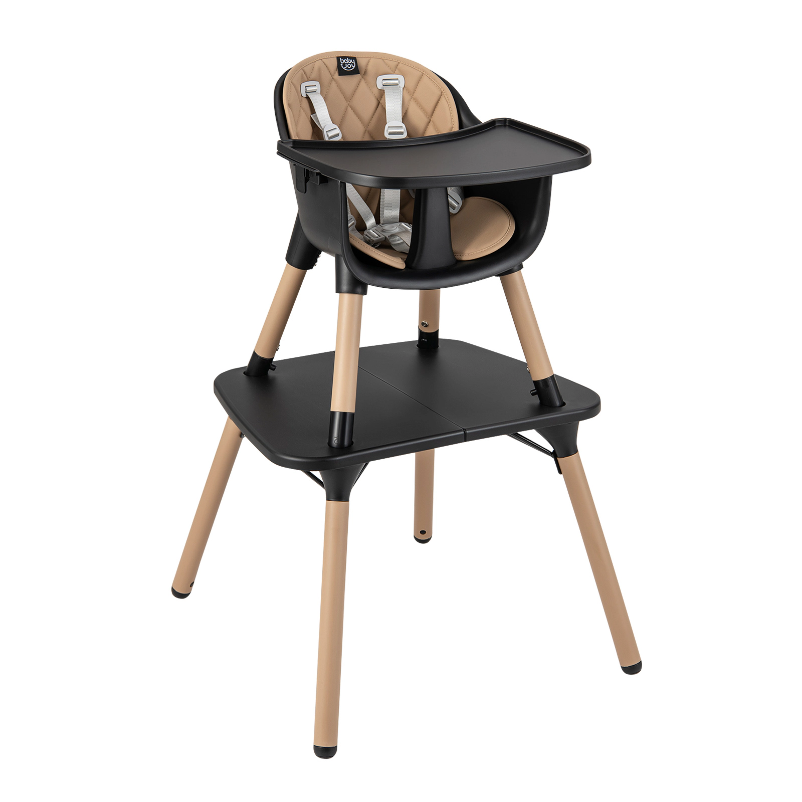 SUGIFT PU Cushion 4-in-1 Convertible Baby High Chair and Toddler Table Set