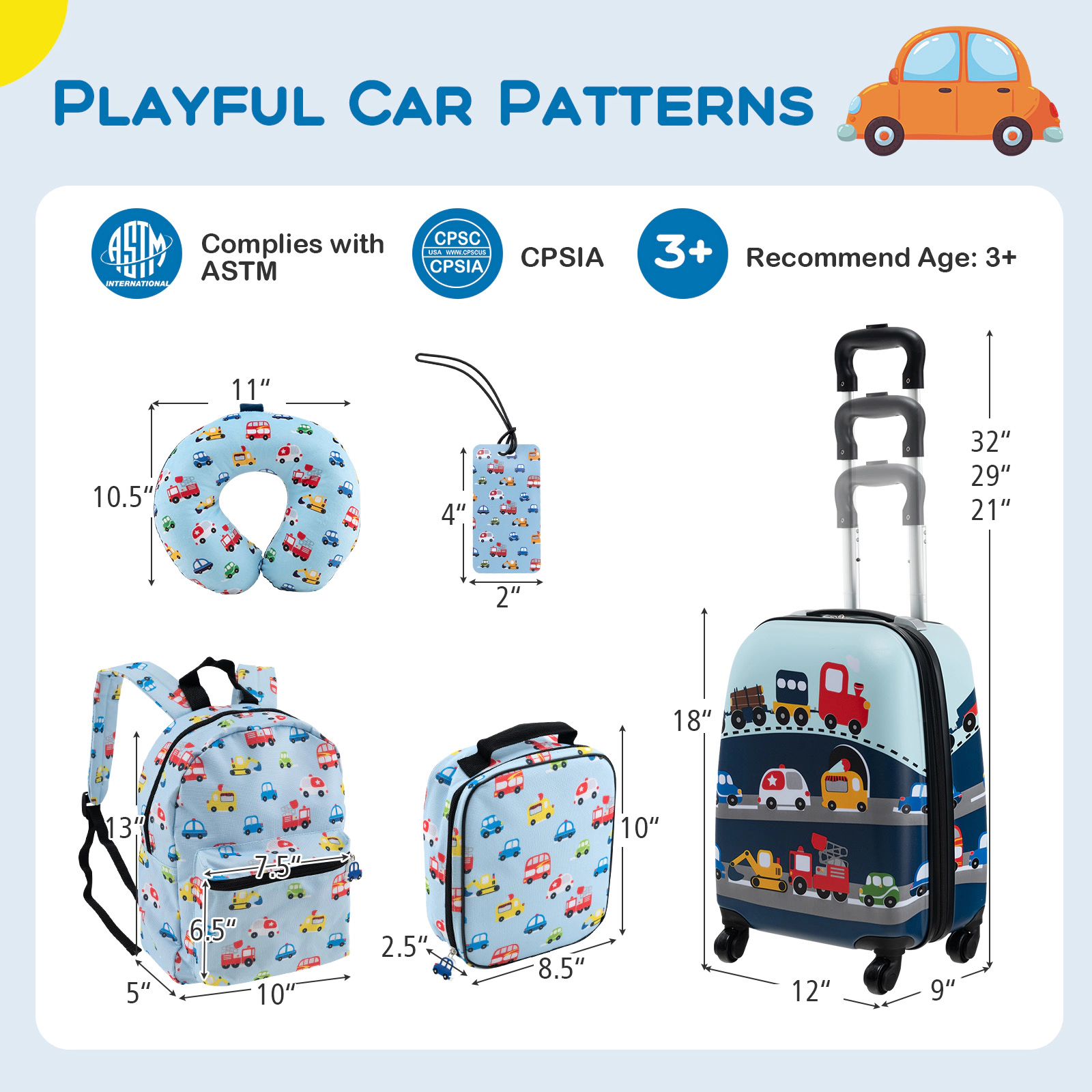 Hivvago Children’s Luggage and Backpack Set