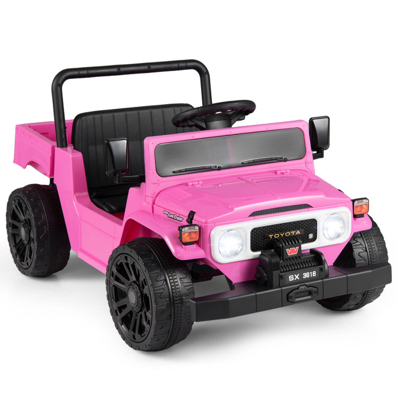 SUGIFT 12V Electric Ride On Truck with Remote Control, Electric Dump Bed & Music 66-lb Seat 22-lb Dump Bed Ages 3-6 Pink