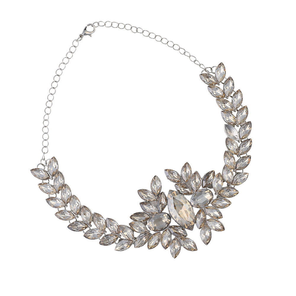 SOHI Women's Marquise Statement Necklace - Topaz Brown
