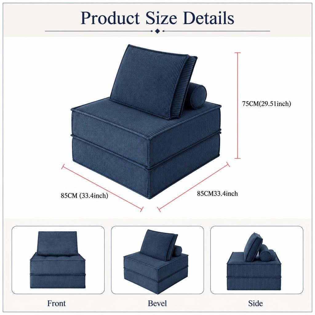 GOODSILO Comfortable Soft Fabric Single Seat Bean Bag Lazy Sofa Chair
