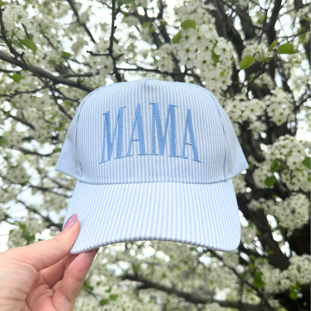 CTM Women's Mama Striped Baseball Cap