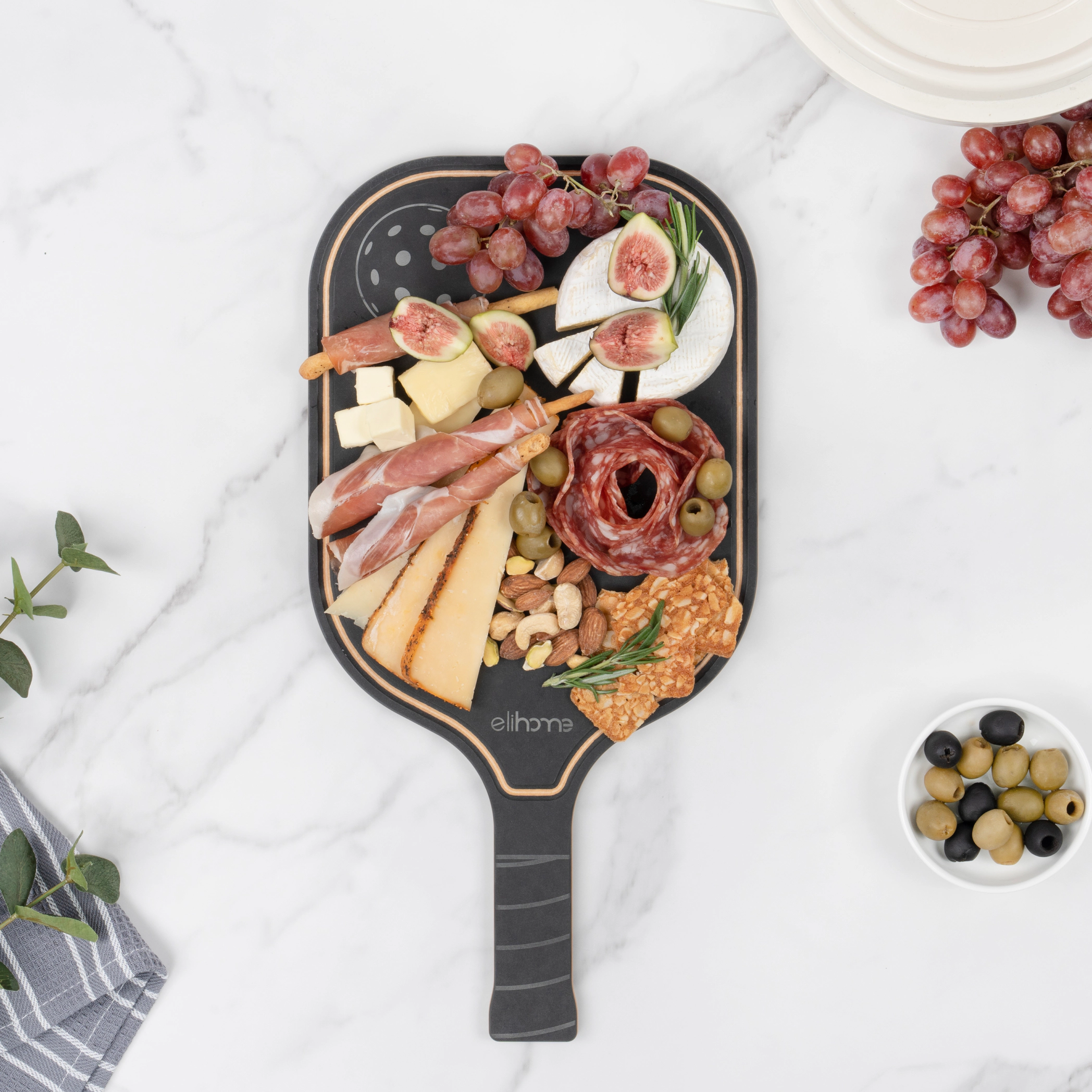 Elihome Paddle Reversible Cutting Board - Knife Friendly, Non-Porous