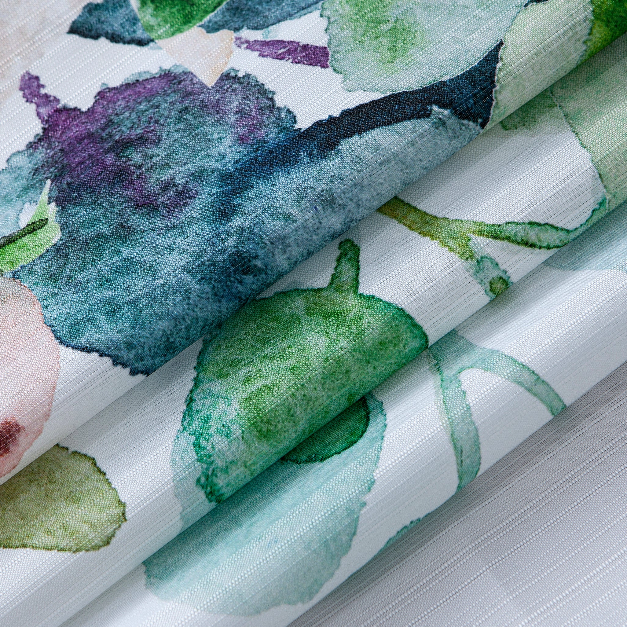 Dainty Home Floral Waterfall Printed Fabric 3D Designed Textured Fabric Shower Curtain 70" x 72"