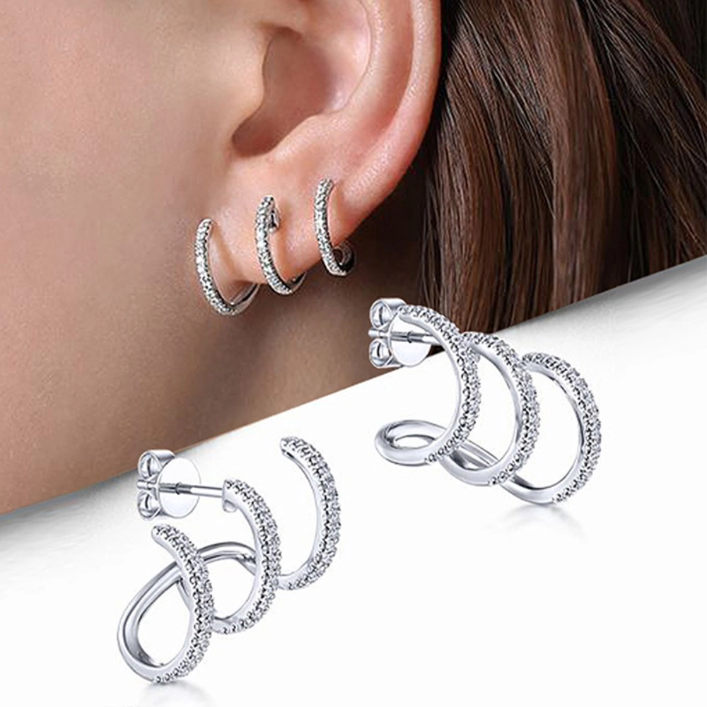Women Dainty Eternity Zircon Clip Earring