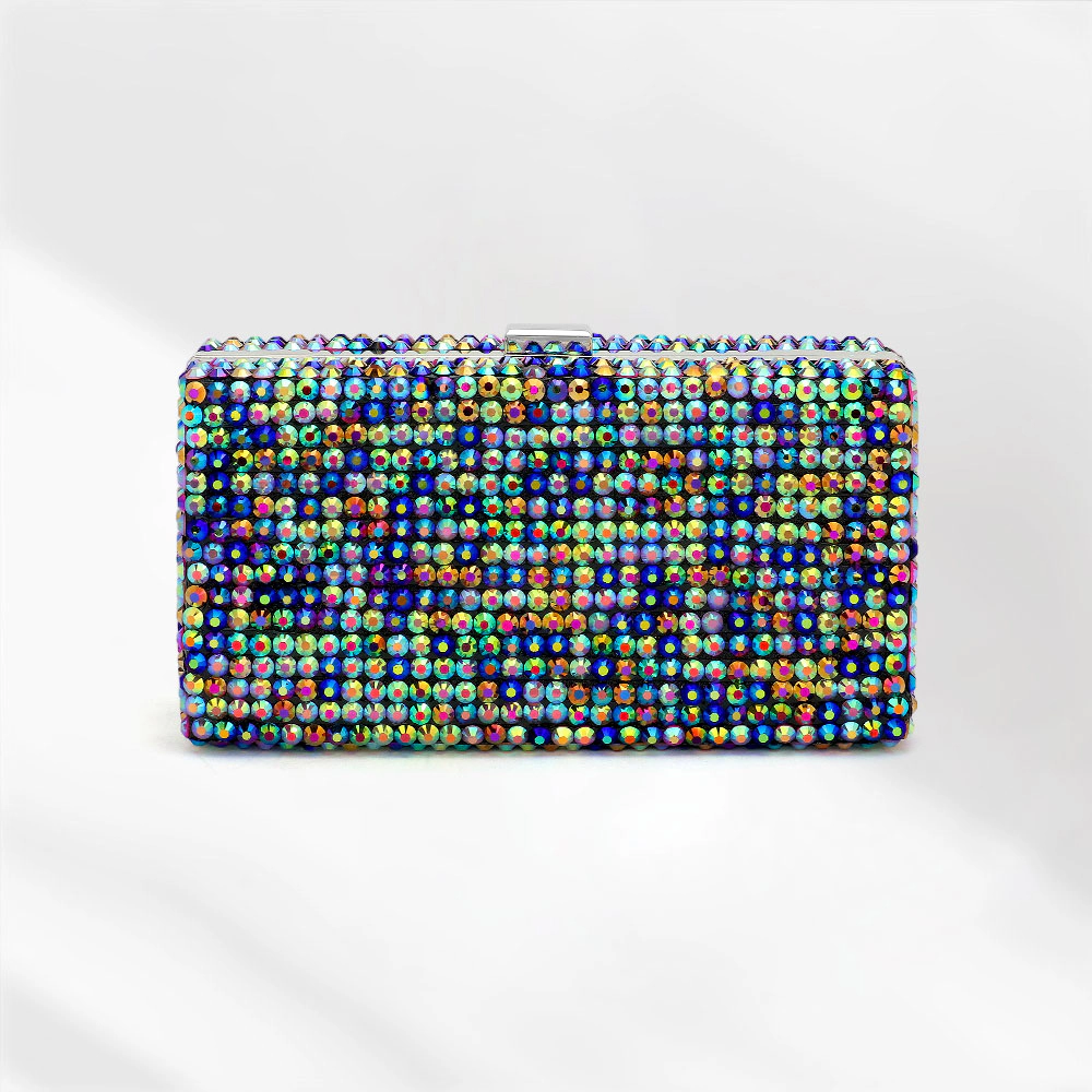 Fashnzfab Studded Bling Rectangle Evening Clutch / Crossbody Bag
