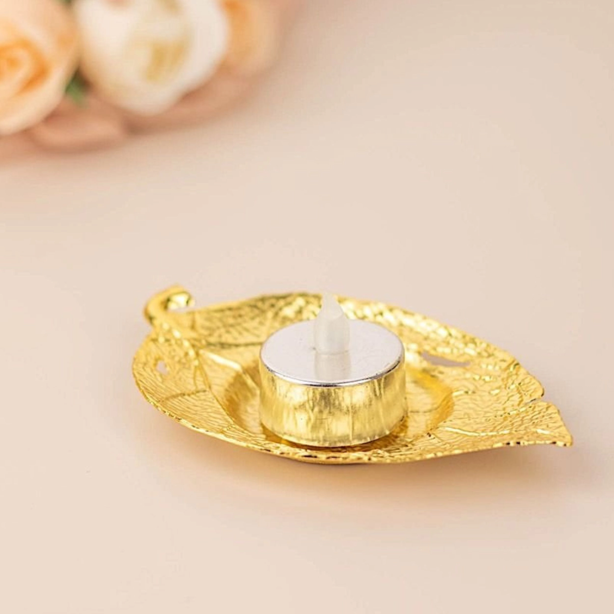 Home Collection Maple Leaf Metal Votive Candle Holders Pack of 3