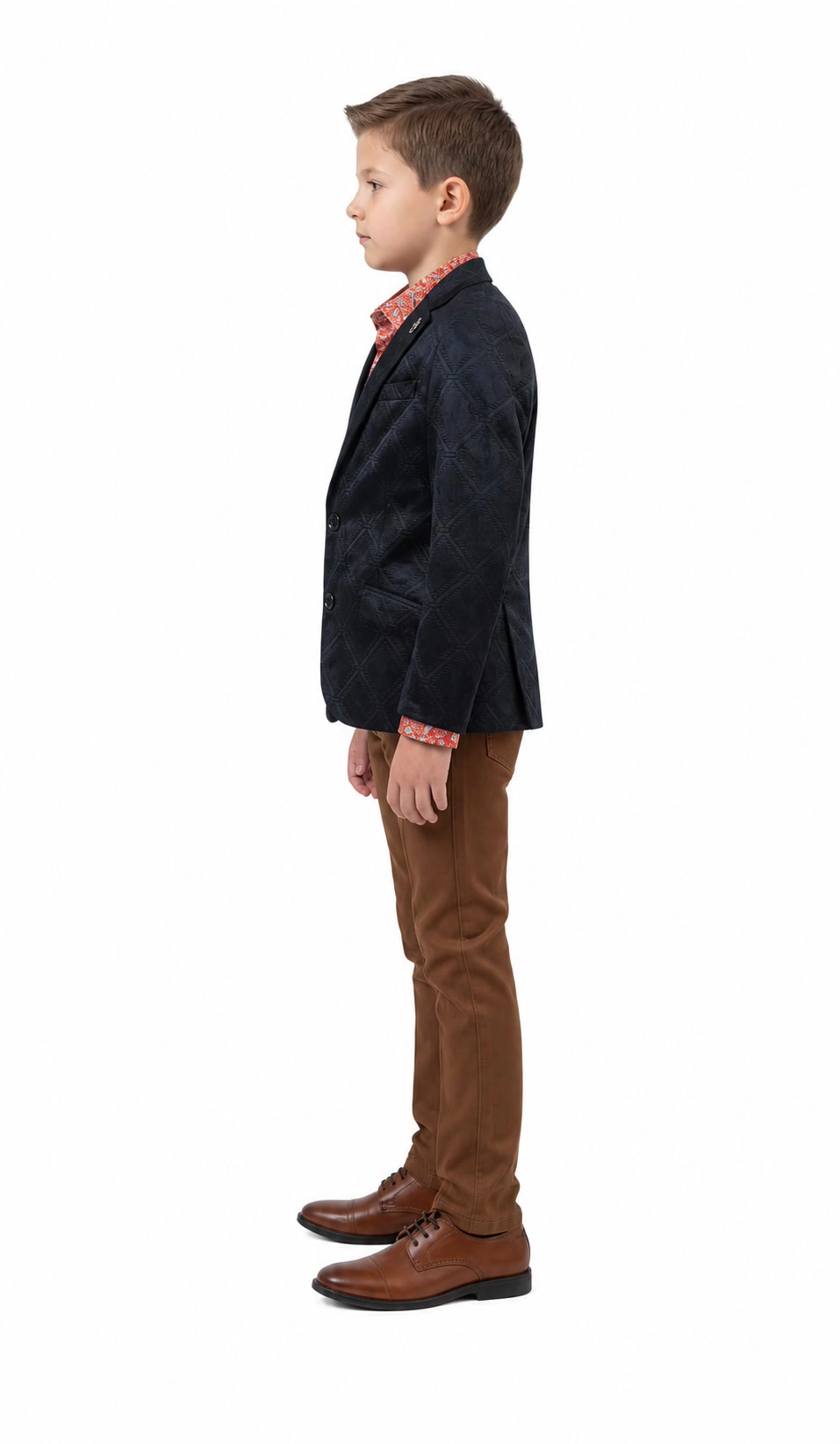 Elie Balleh Boys Slim Fit Velvet Sports Coat Jacket