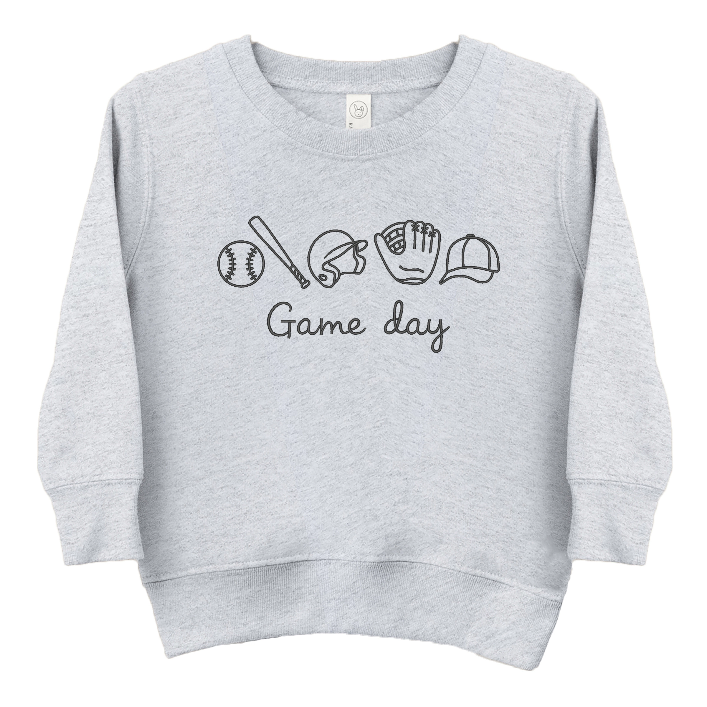 The Juniper Shop - Embroidered Baseball Game Day Icons Toddler Graphic Sweatshirt