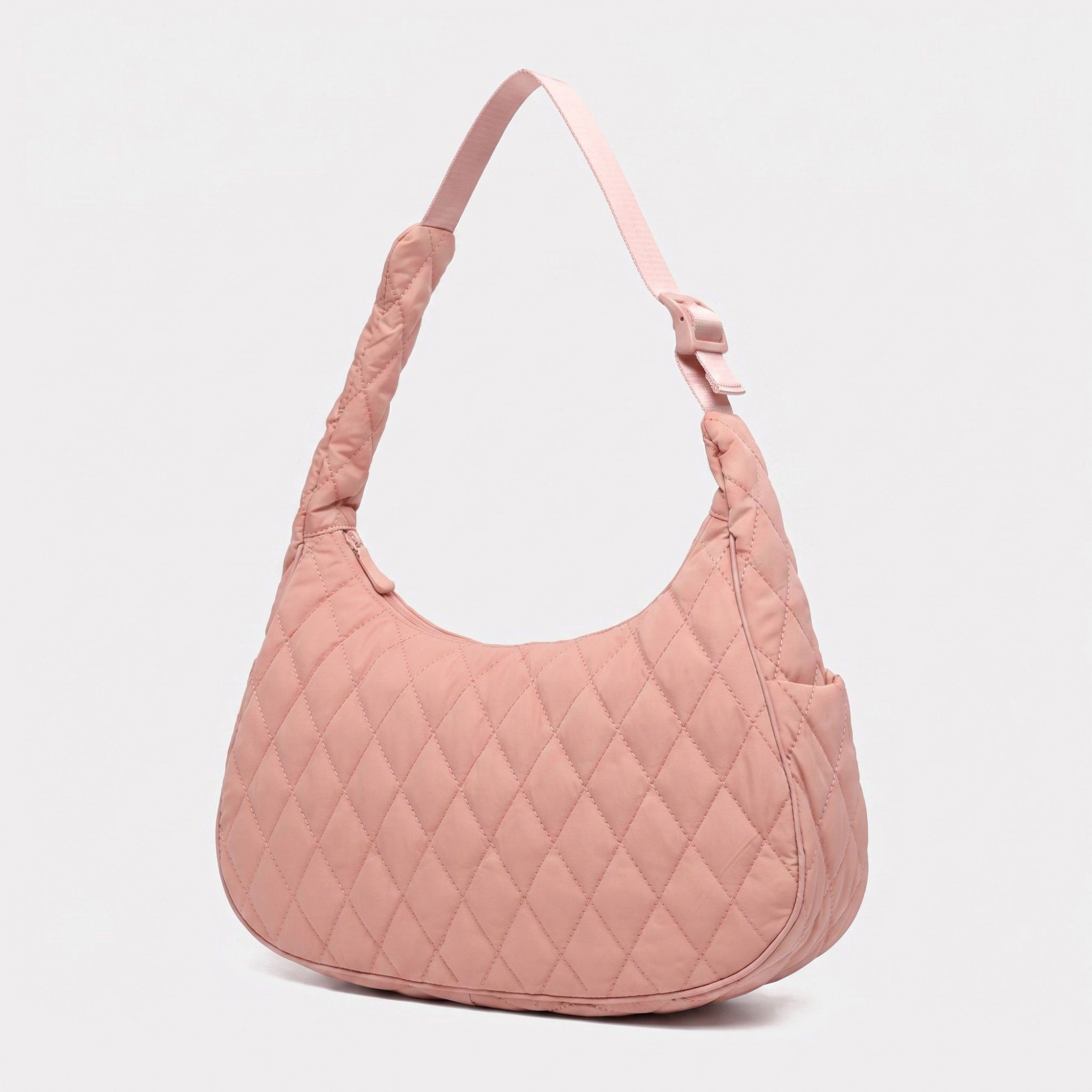 Alilang Women's Quilted Hobo Shoulder Bag with Adjustable Strap and Side Pockets 13.5x5.5x9in