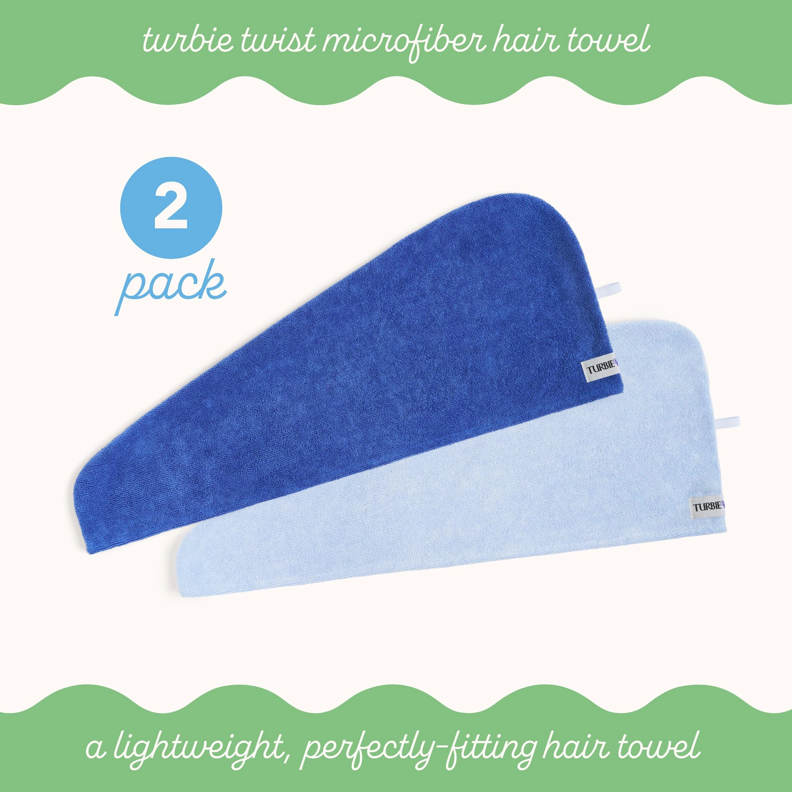 2-packfiber Hair Towel For Beauty  Travel Gifting - Wrap Turban Straight Wavy