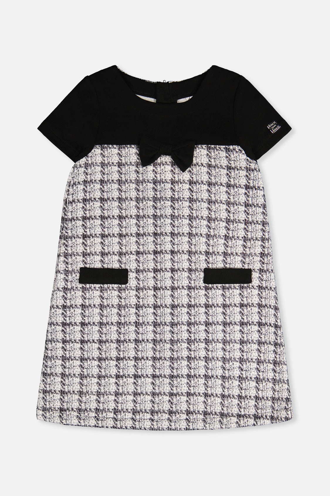 Deux par Deux Girls Sleeveless Plaid Knitwear A-Line Dress