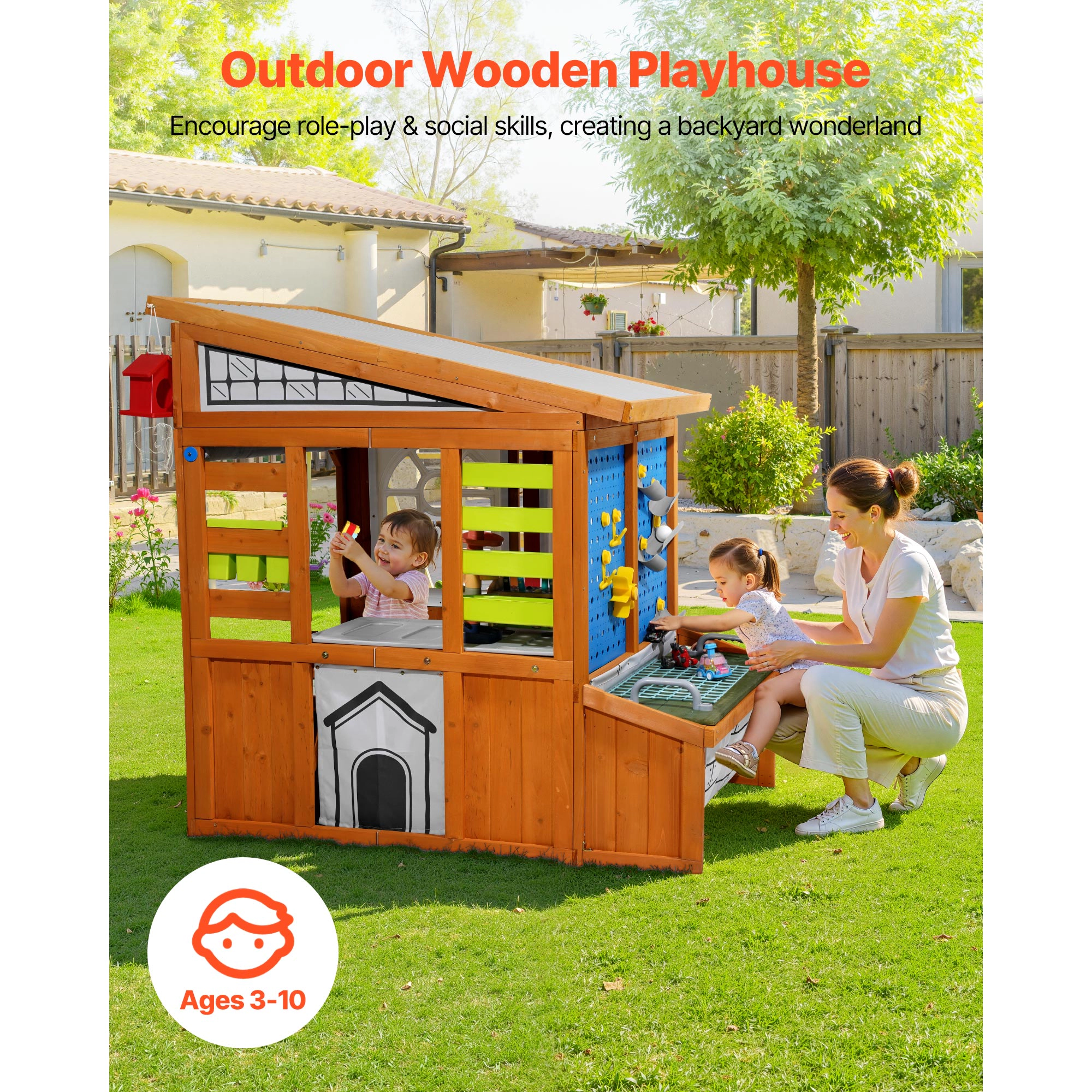 HONGGE Outdoor Playhouse with for Aged
