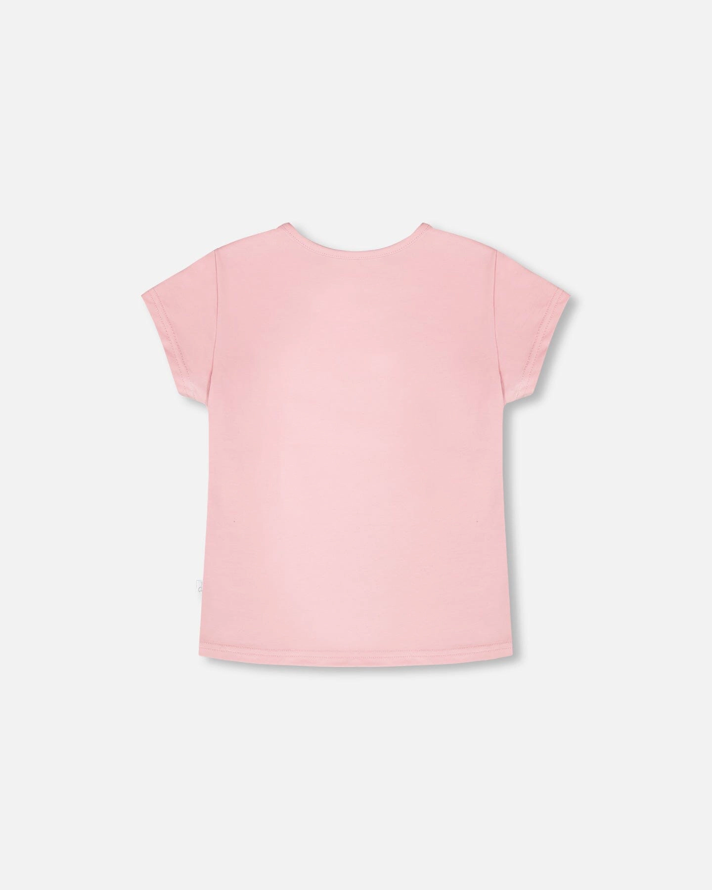 Deux par Deux Girls Organic Cotton Floral Appliqué Short Sleeve T-Shirt