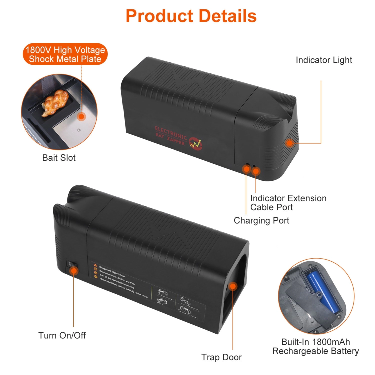 GBruno Rechargeable Electric Rat Trap