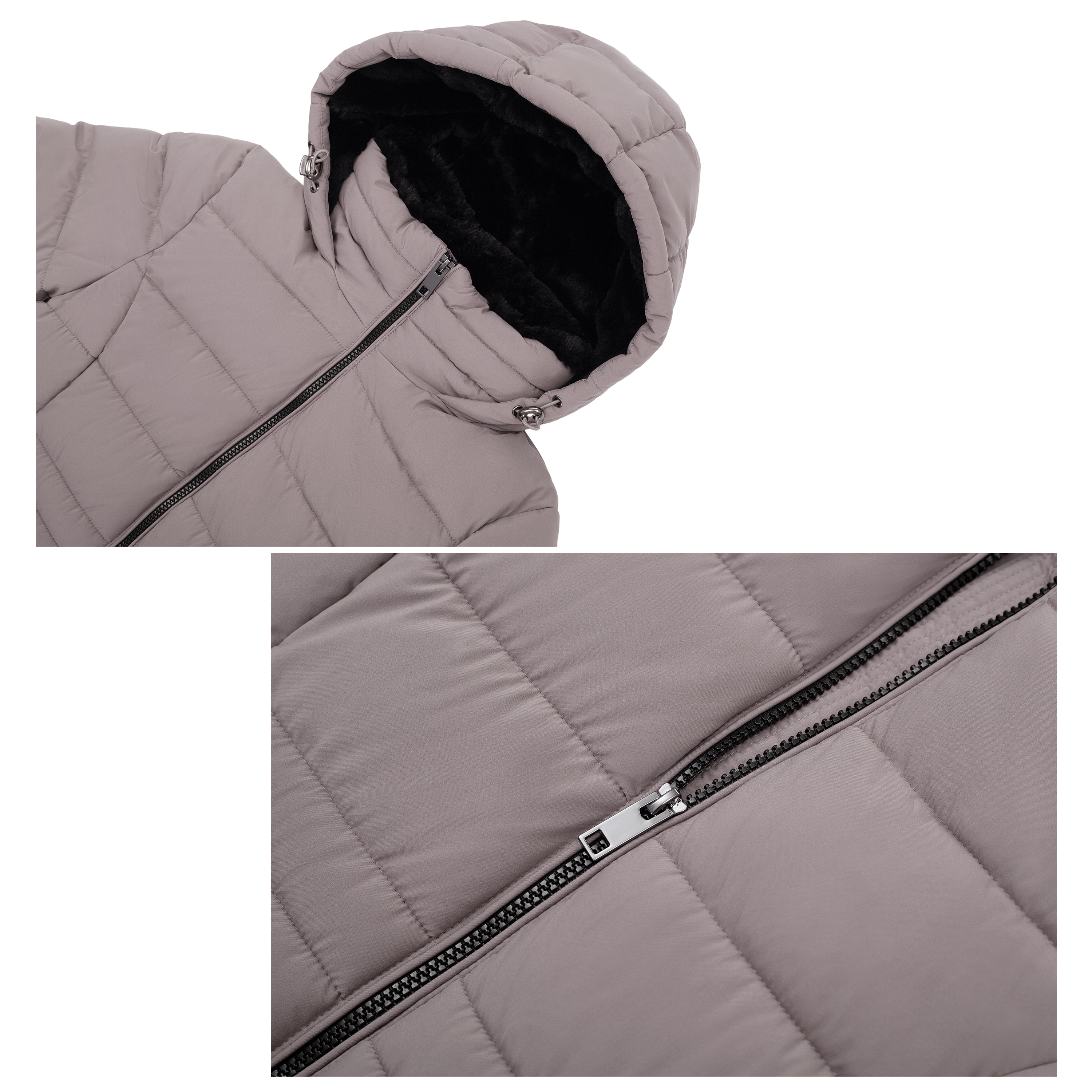 Rokka&Rolla Womens Long Heavyweight Puffer Jacket With Fleece-lined Hood