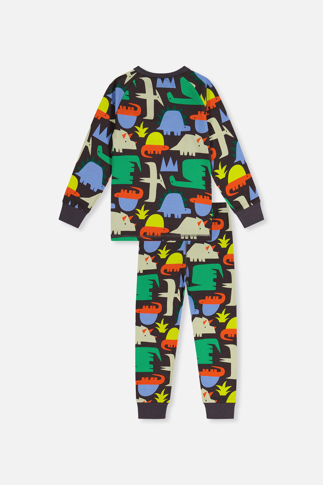 Deux par Boys Organic Cotton Animal Print Two Piece Pajama Set with Raglan Sleeve Top and Pants