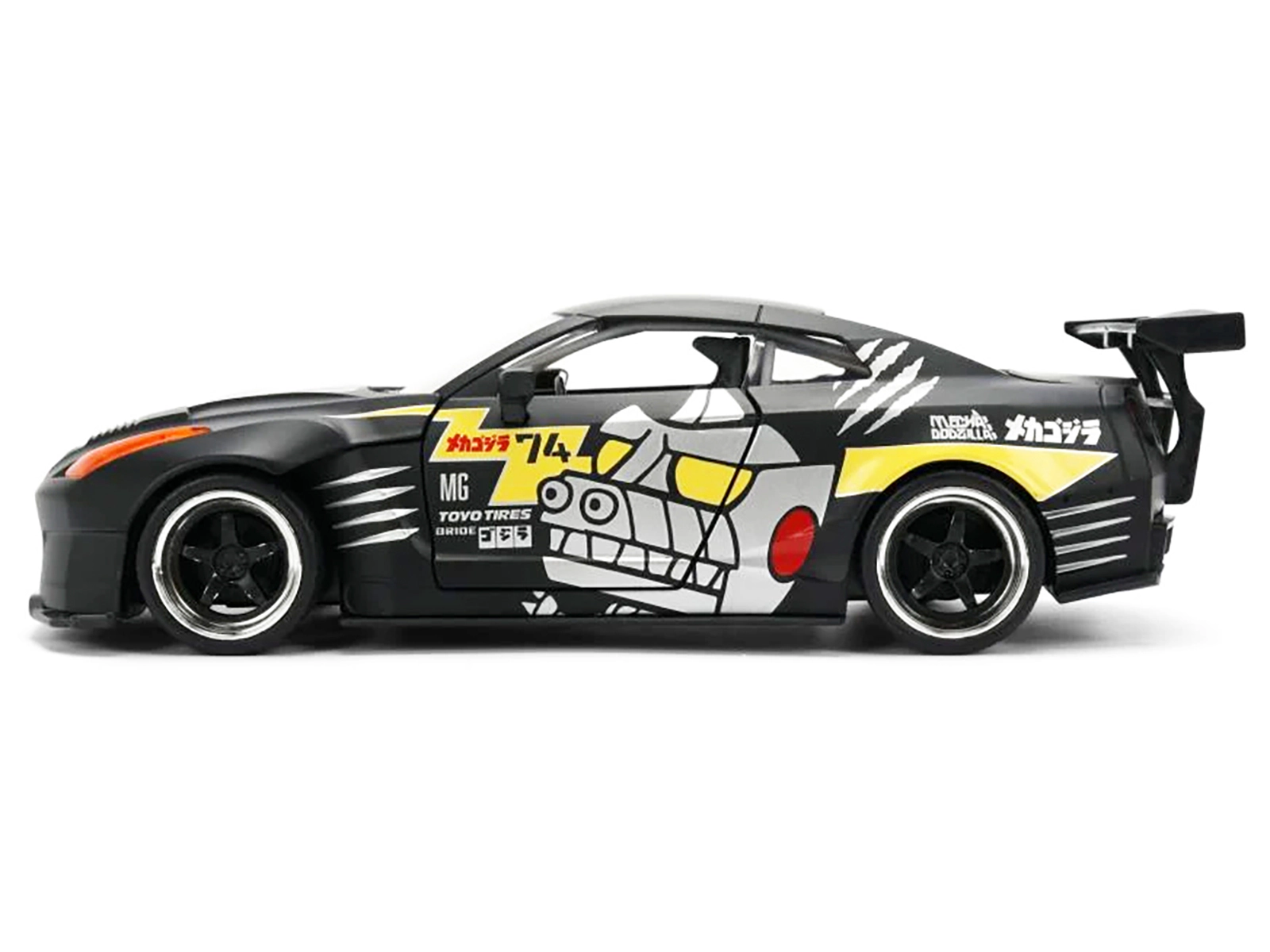 Jada 2009 Nissan GT-R (R35) Ben Sopra Matt Black with "Mechagodzilla" Graphics "Hollywood Rides" Series 1/24